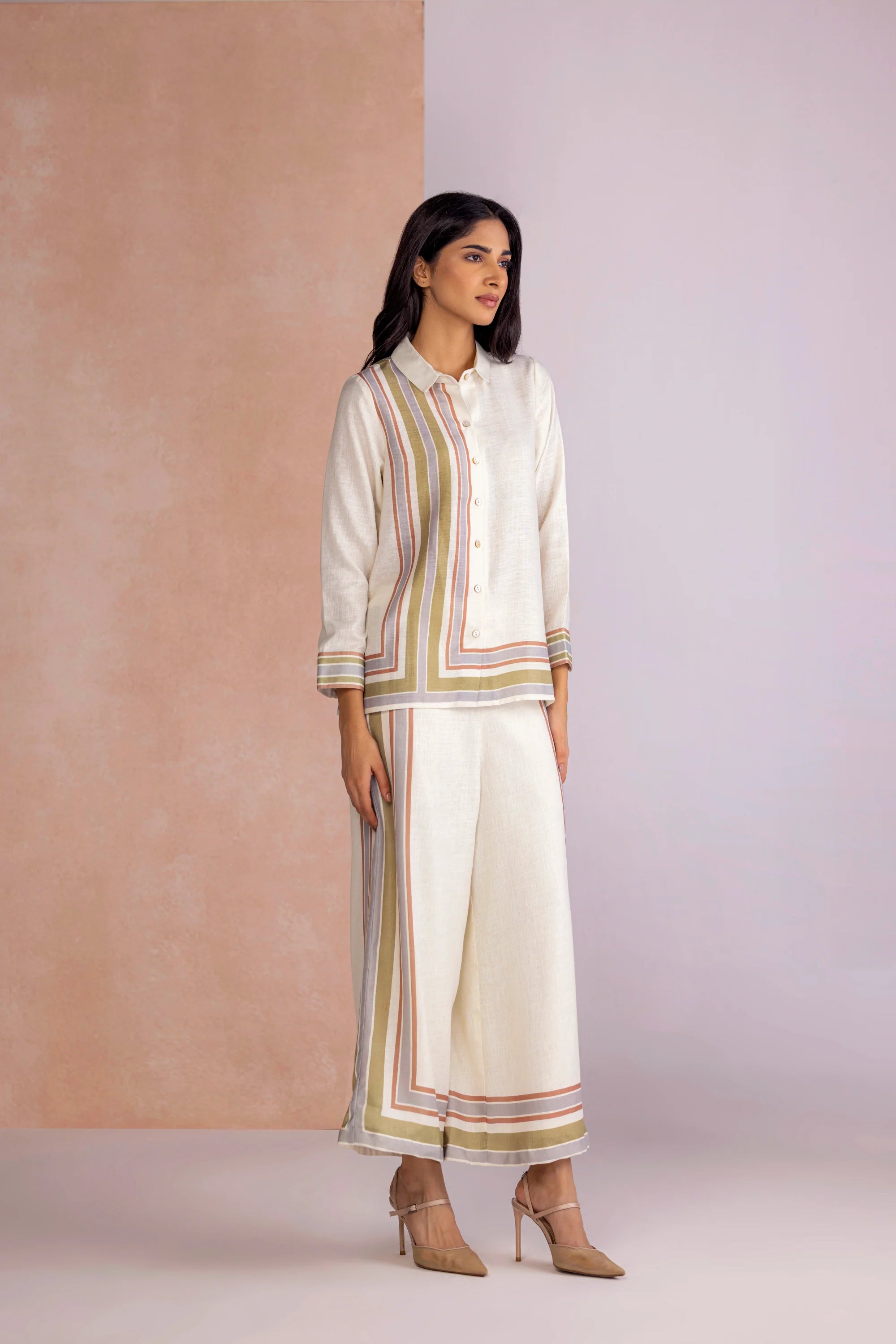 Stripe Drama Shirt Co-ord