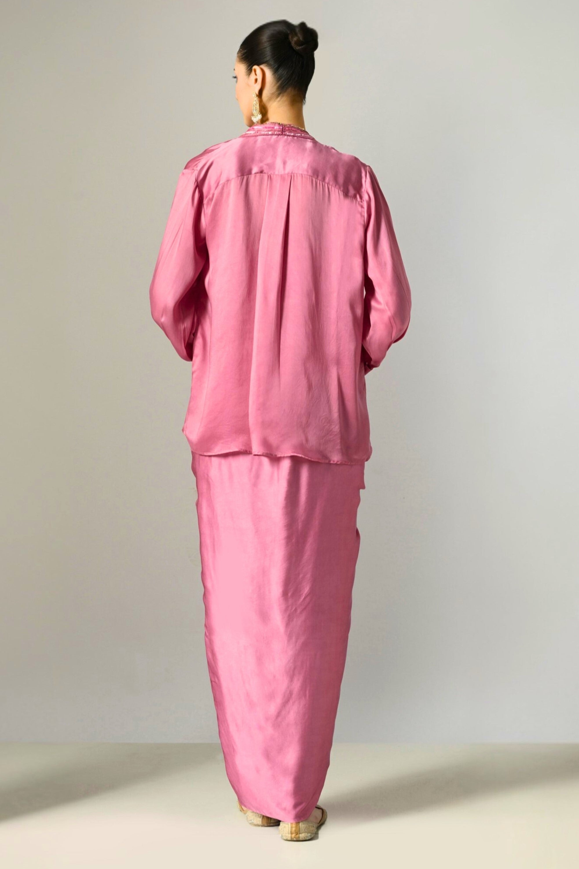 Embroidered Skirt & top set with Cape