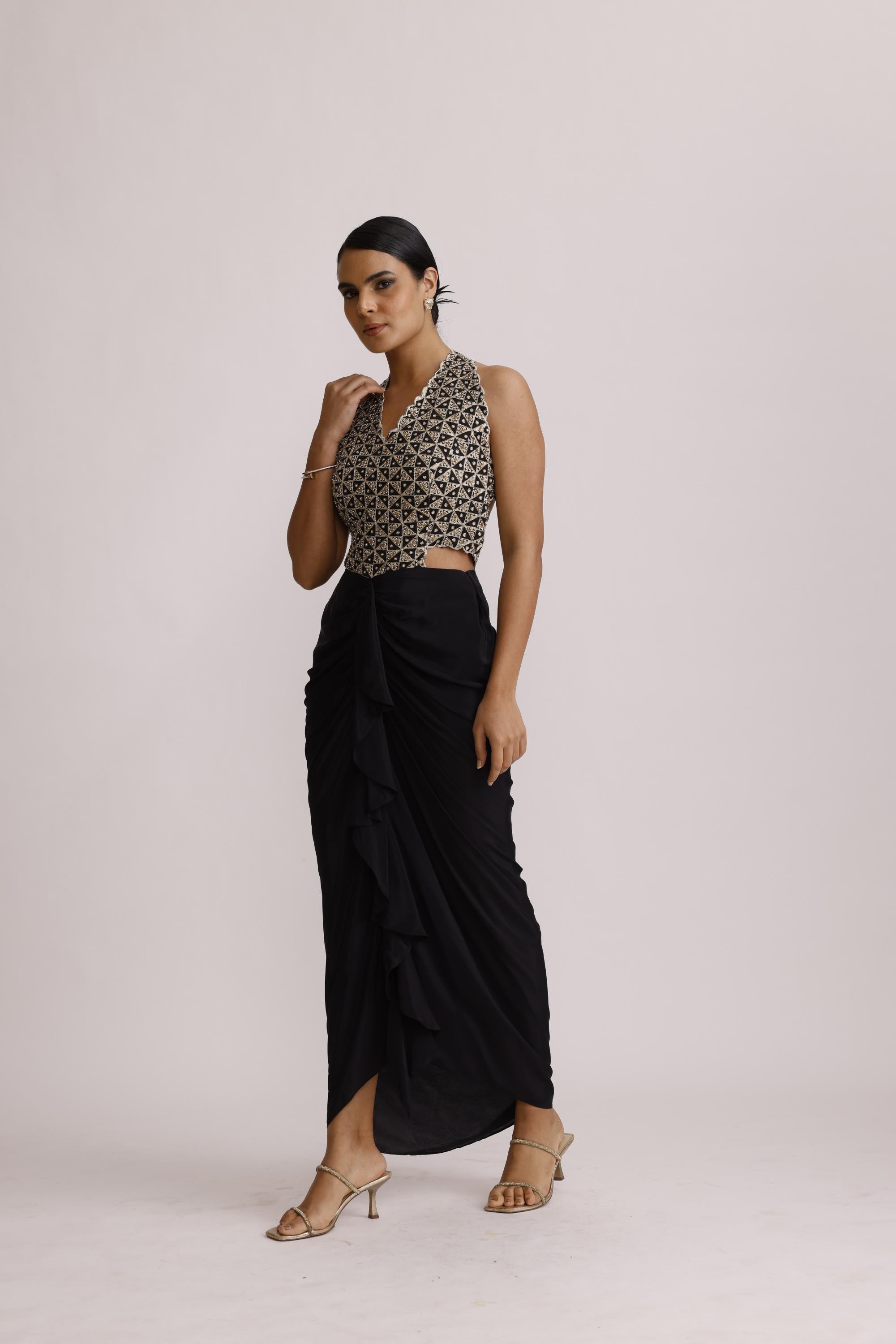 BLACK AJRAKH HANDCRAFTED ONE PIECE
