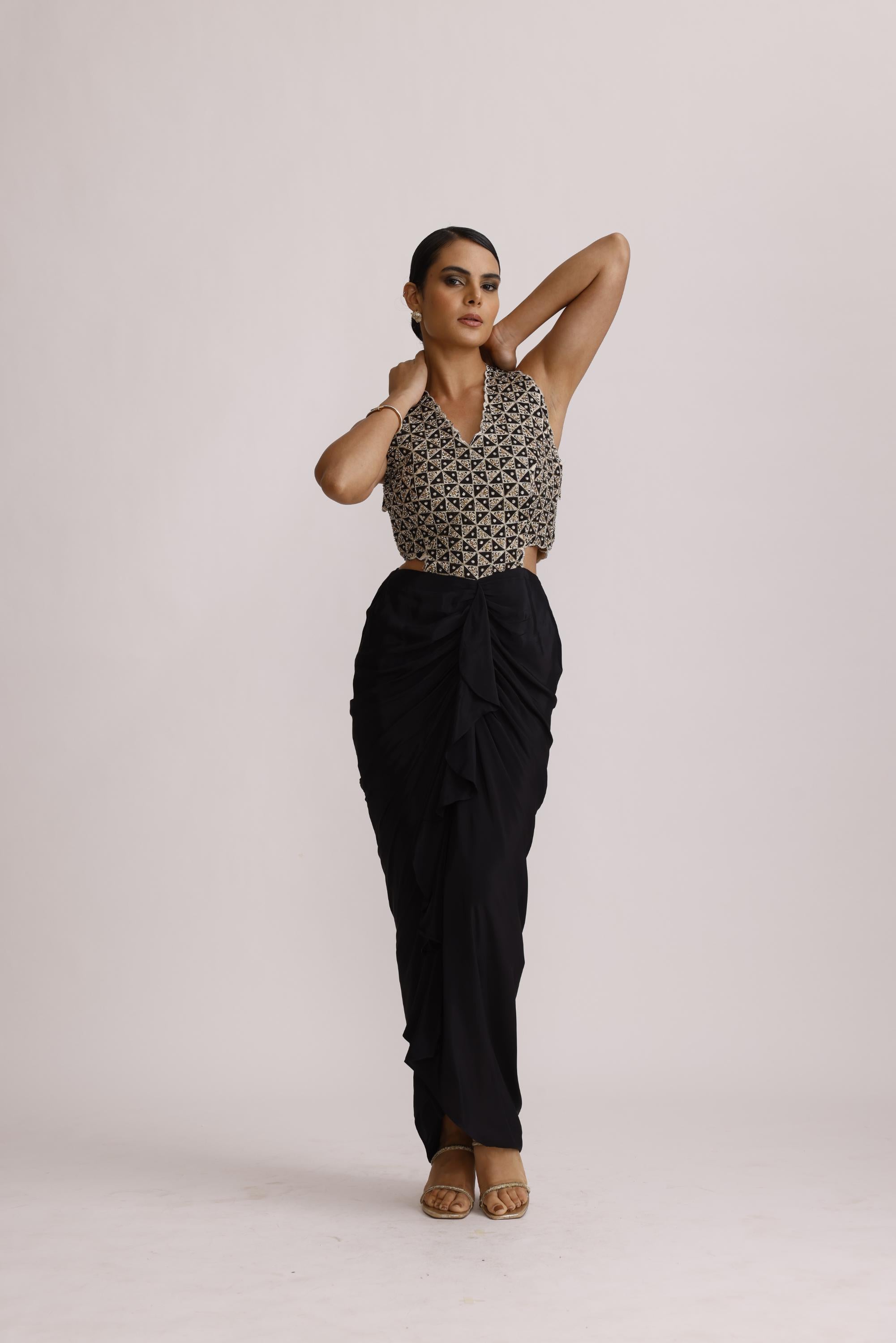 BLACK AJRAKH HANDCRAFTED ONE PIECE