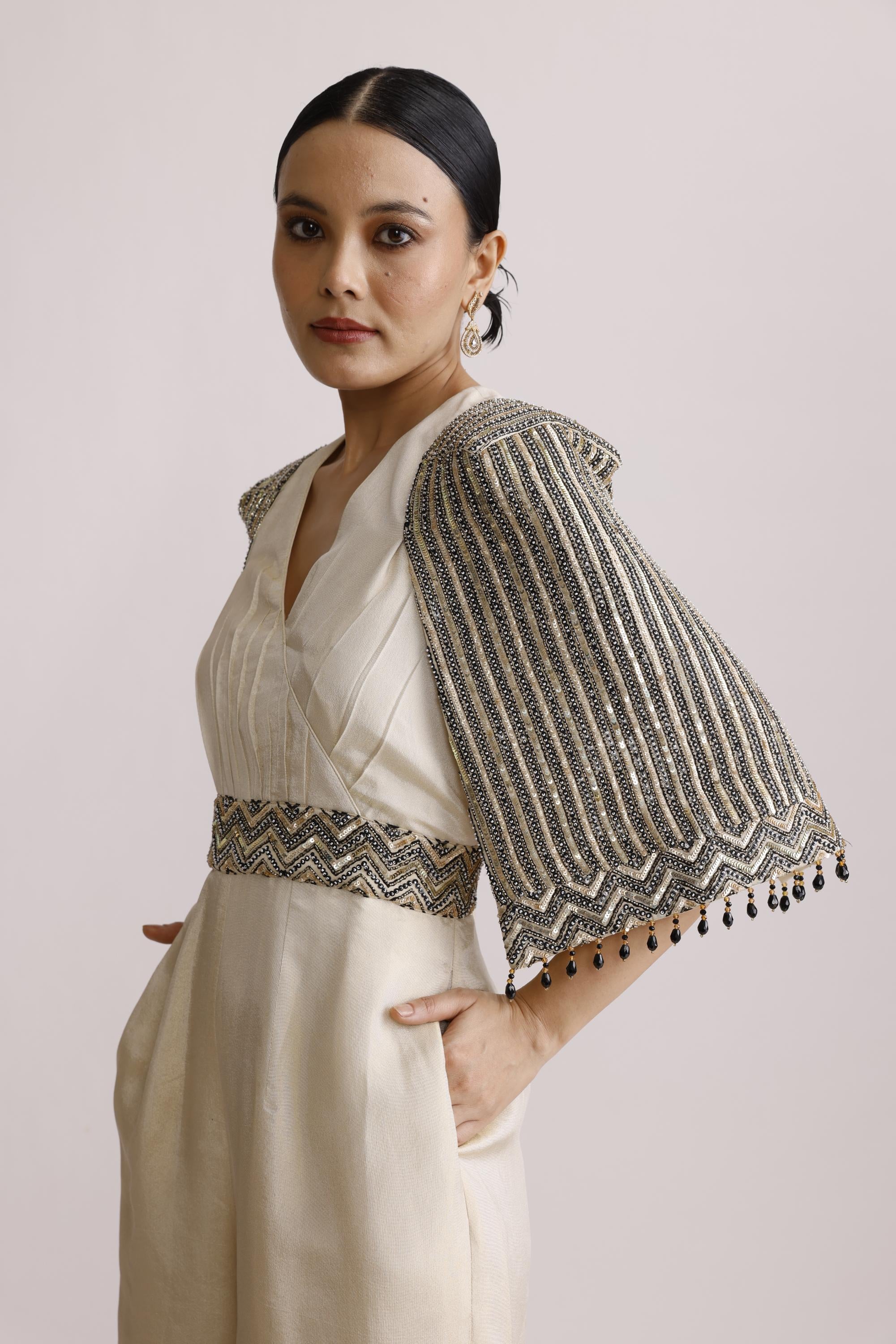 IVORY JUMPSUIT WITH BELT