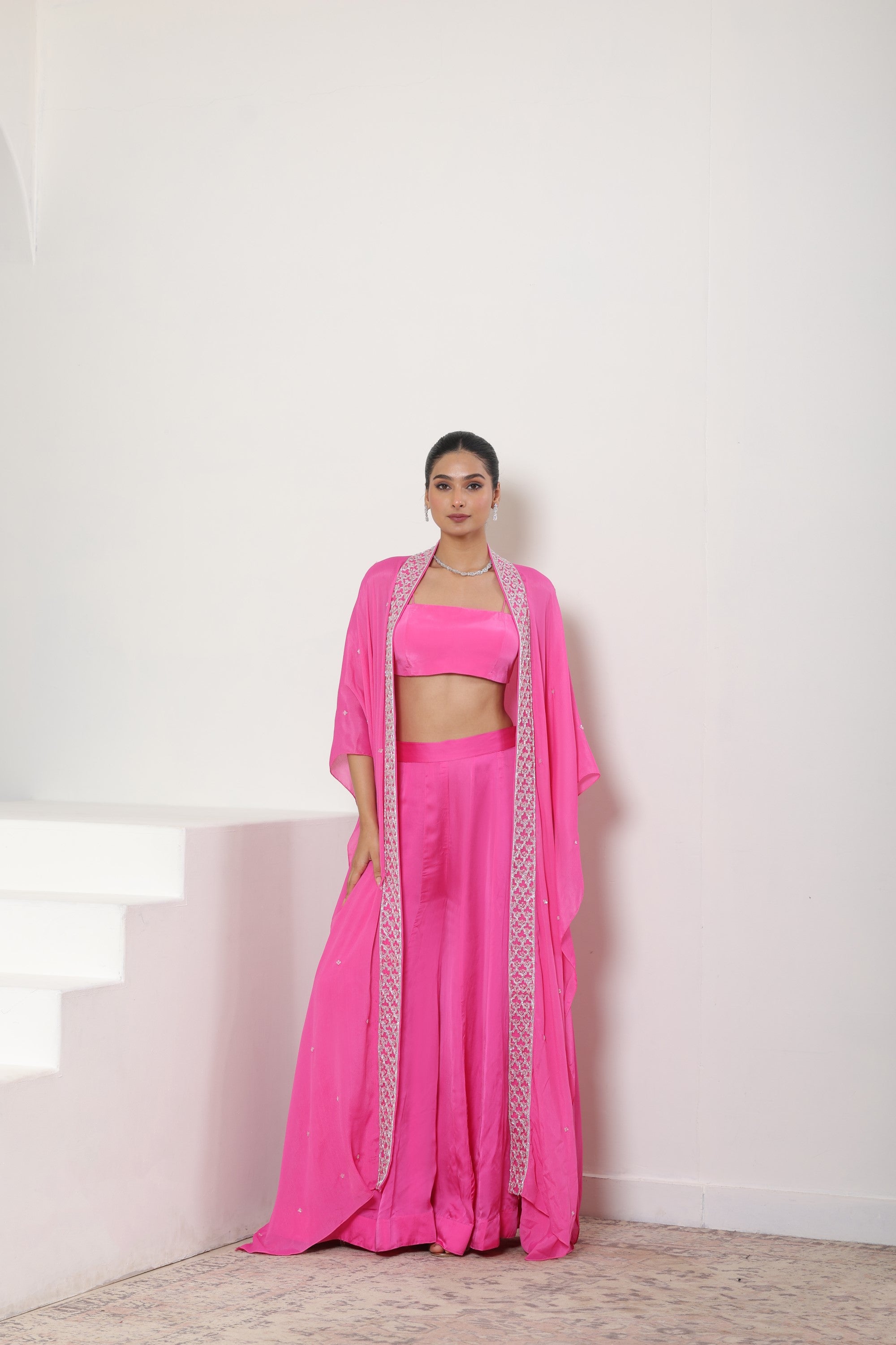 Golden Yellow Crepe Sharara Set - Embroiderd Wedding Wear