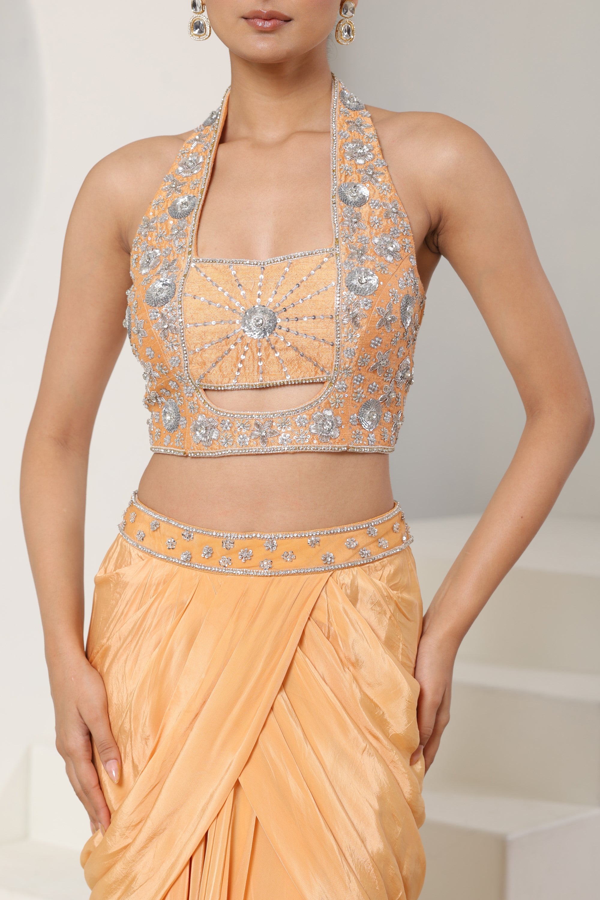 Viscose Crepe Skirt Set - Premium Festive Wear