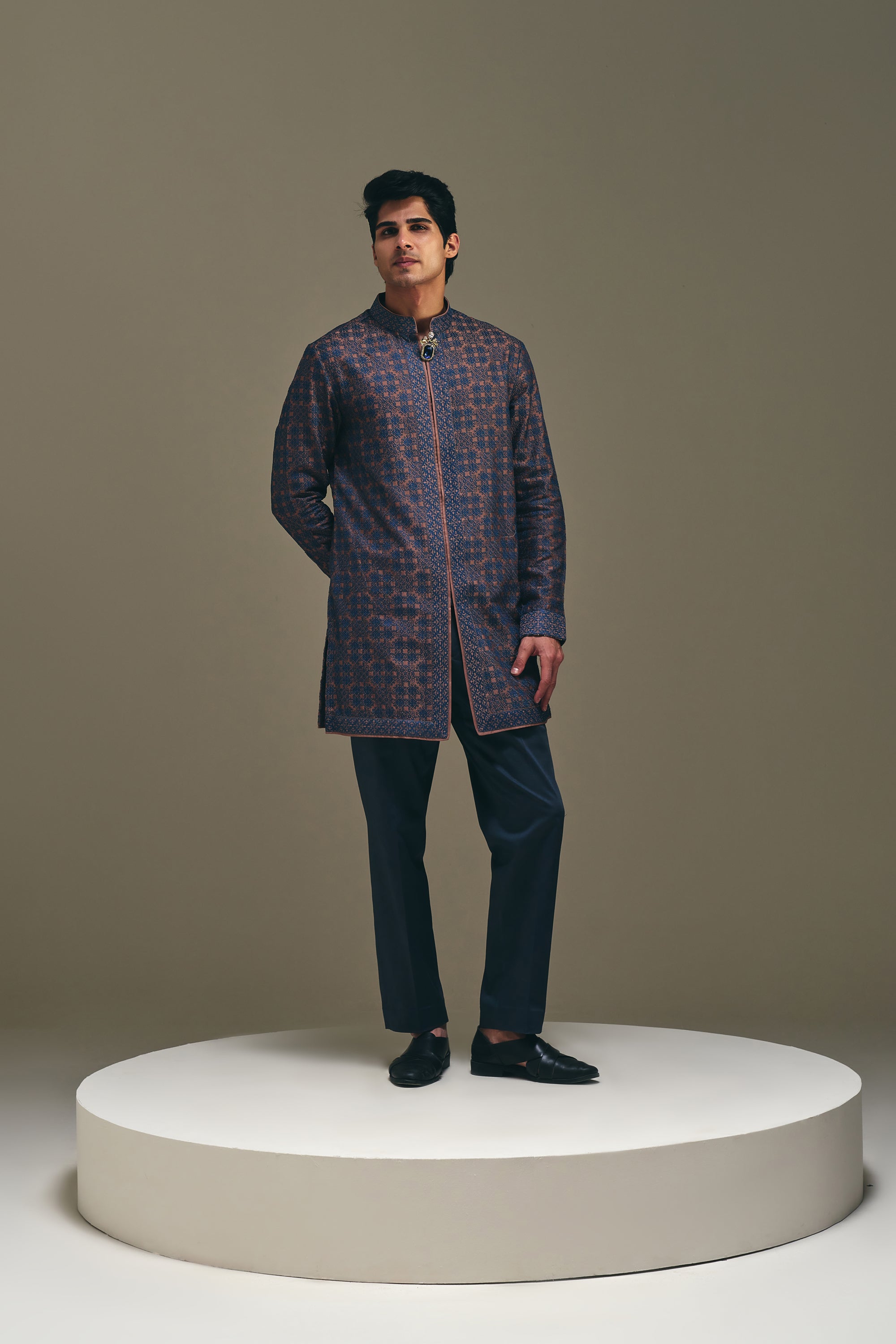 Mosaic Front Open Kurta Set