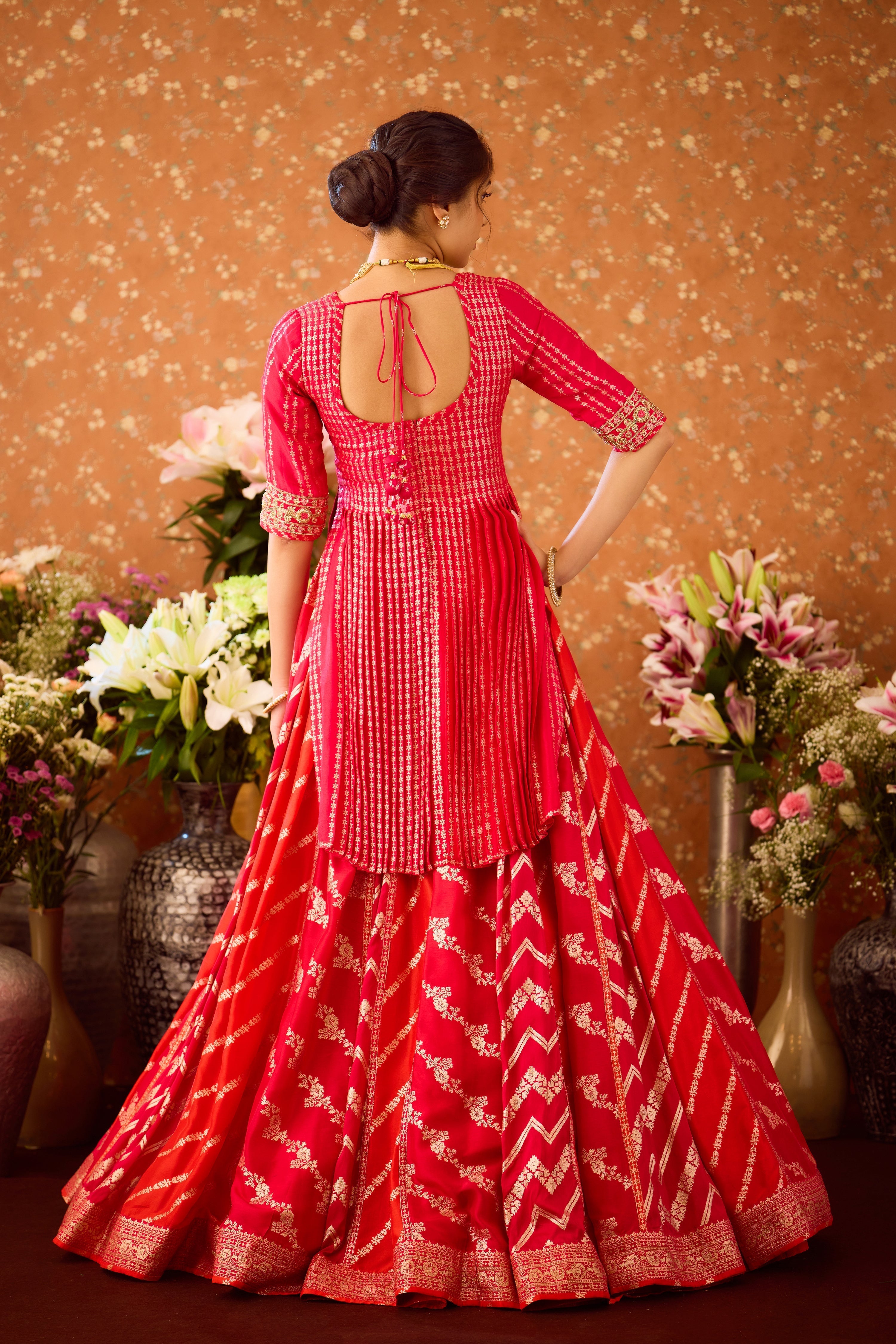 Scarlet Red Maroon Lehenga Set