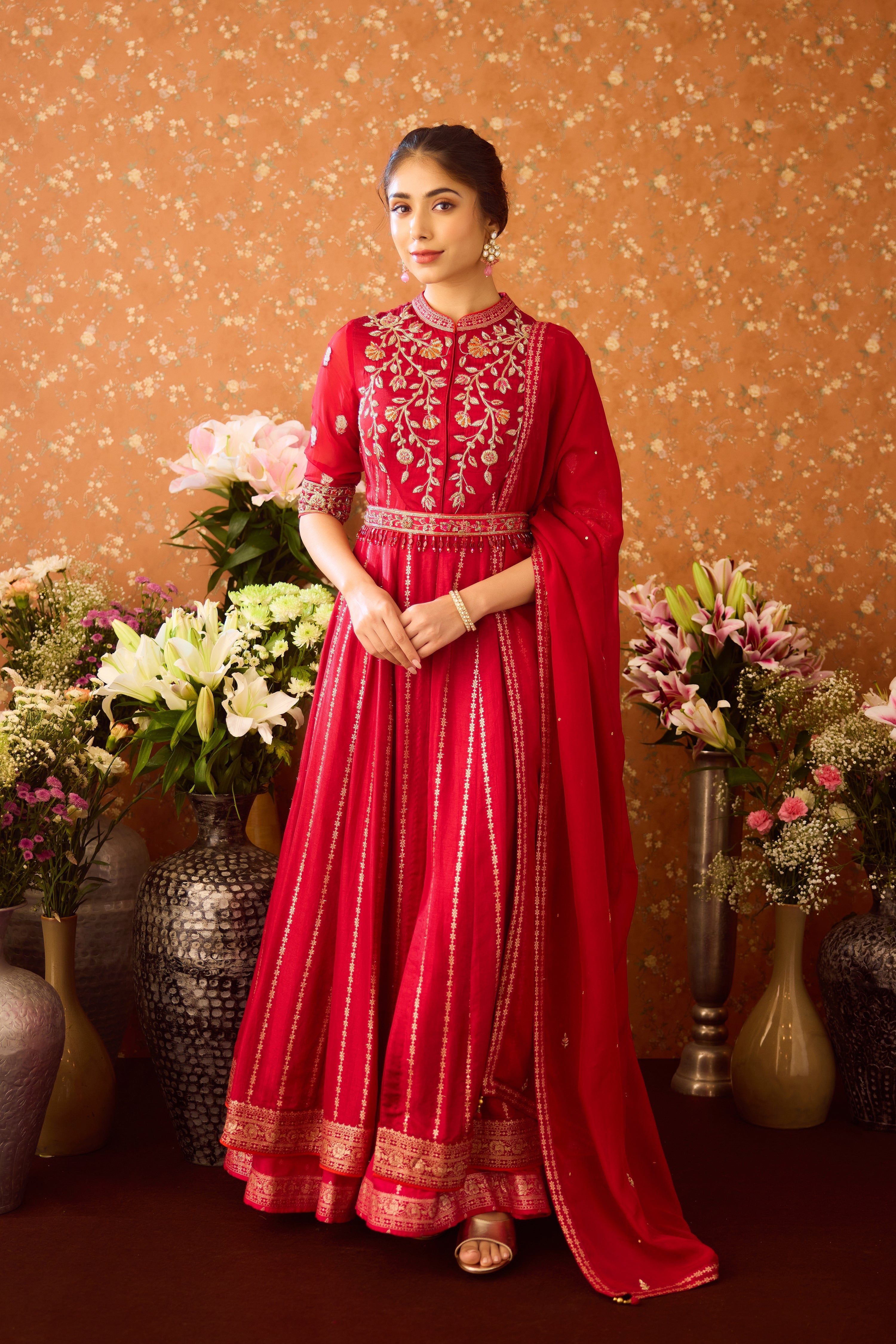 Persian Maroon Anarkali Suit