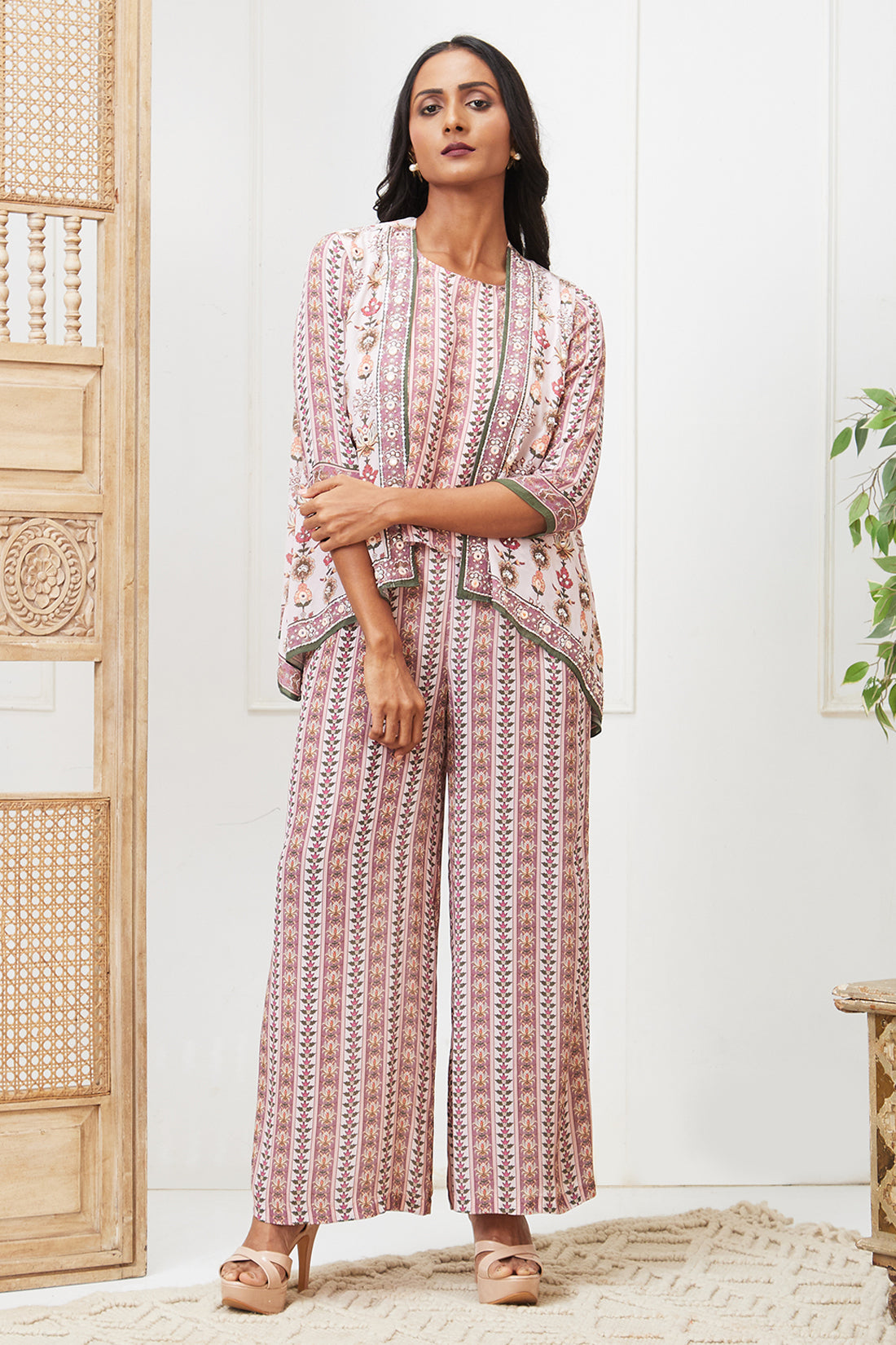 Tabriz Embroidered Co-ord set with Jacket