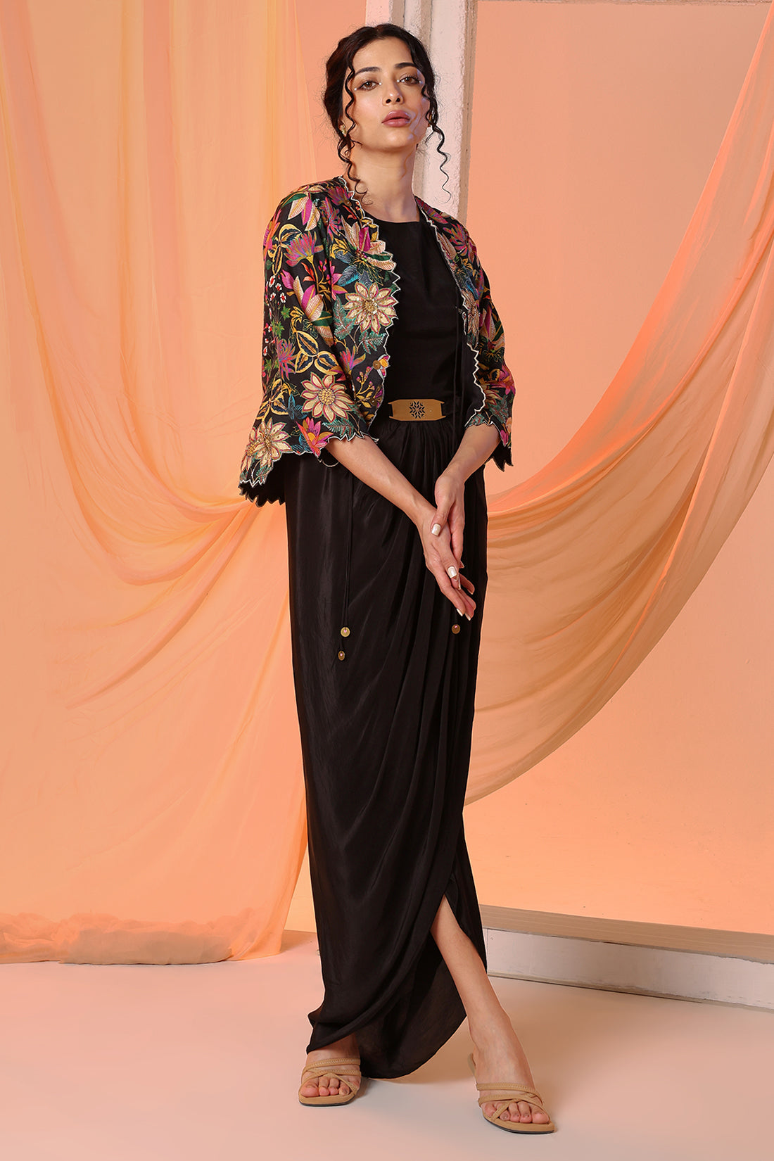 Aarani Embellished Drape Dress Set