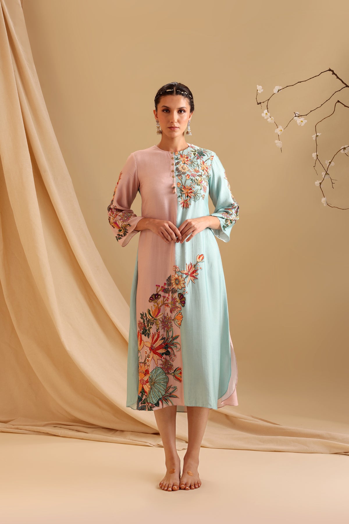 Aarani Embellished Colourblock Dress