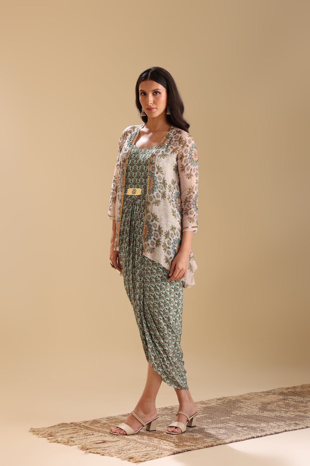 Eraya Embellished Drape Dress Set