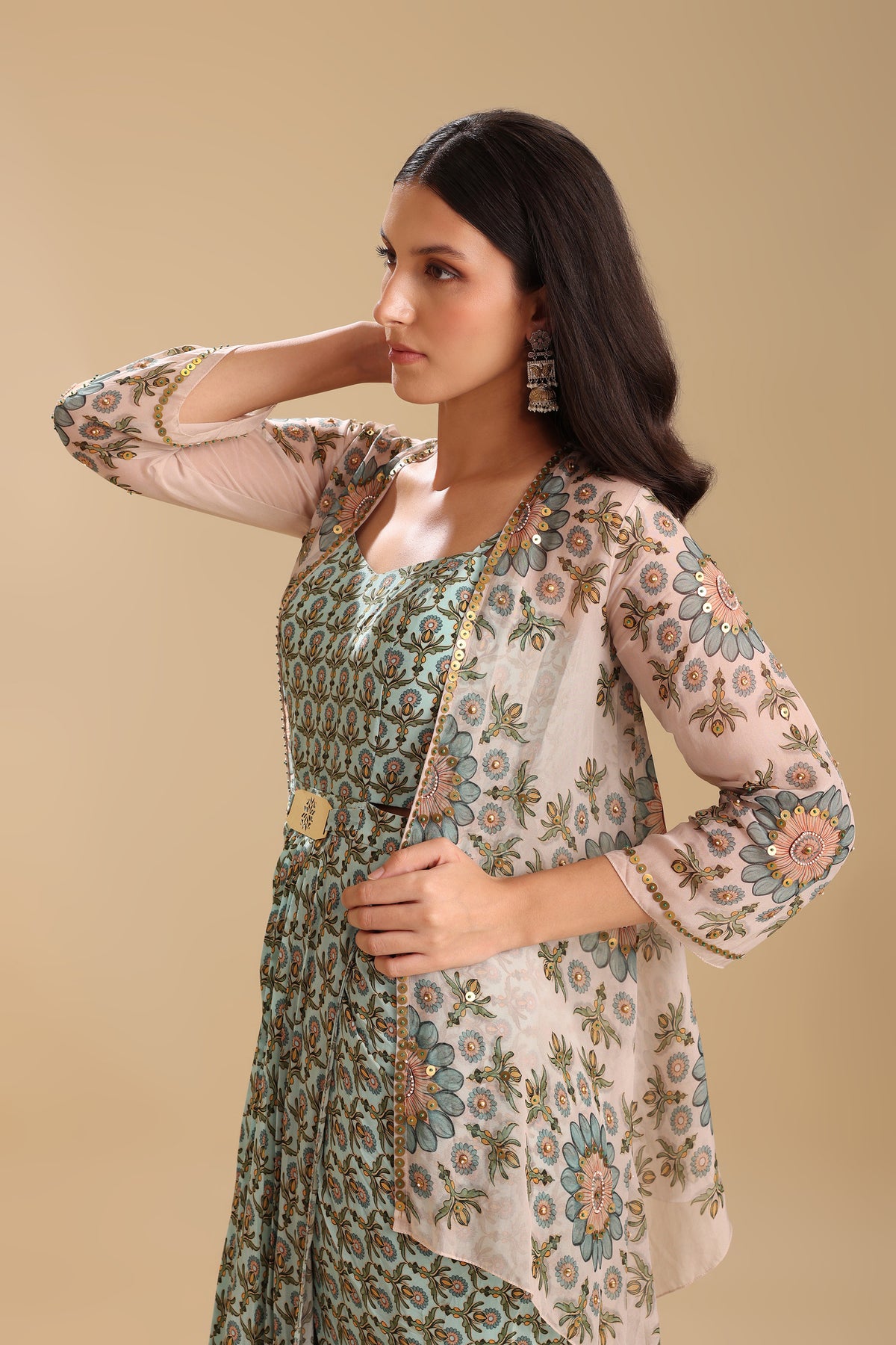 Eraya Embellished Drape Dress Set