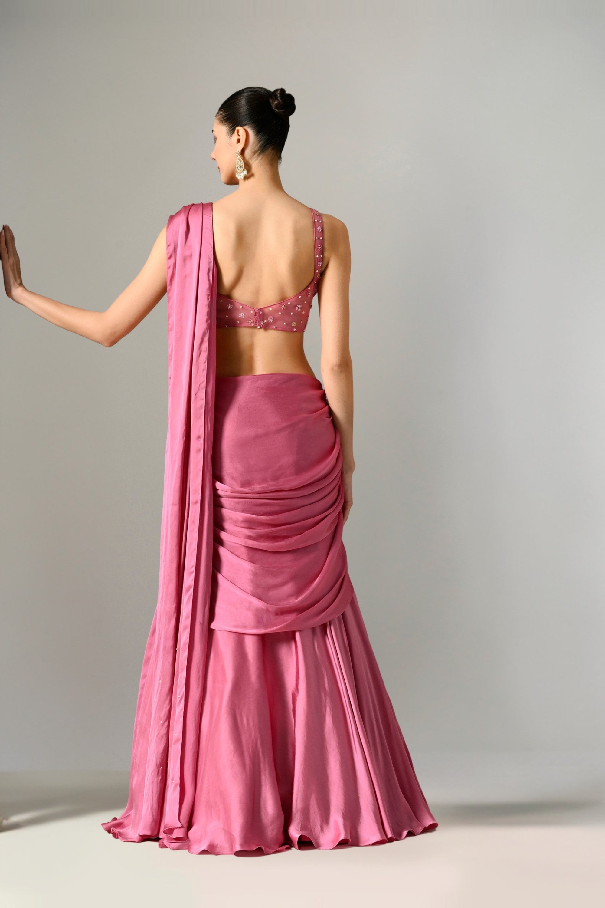 Lehenga Saree for Women in Mauve Color