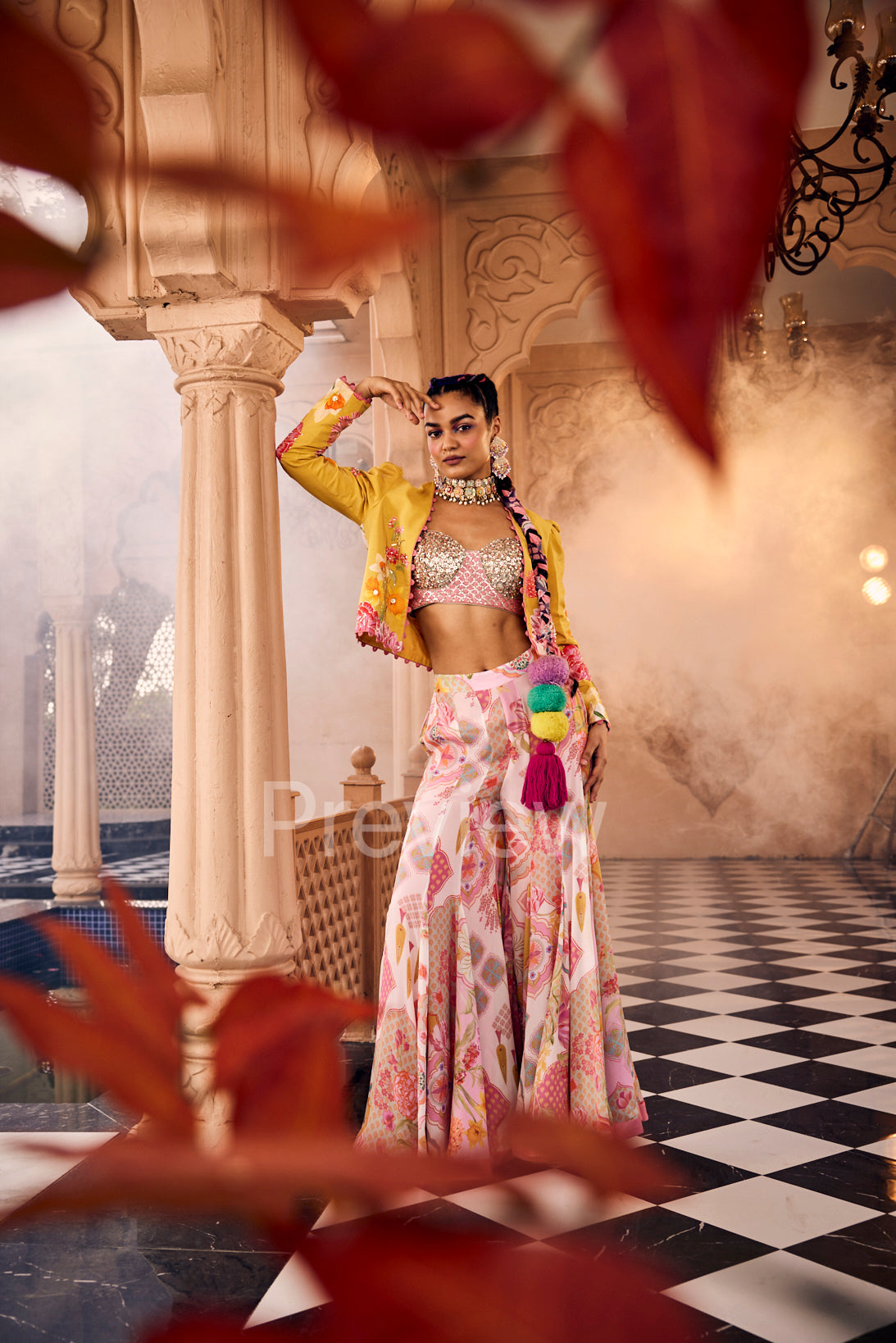 Yellow Jacket Palazzo Set