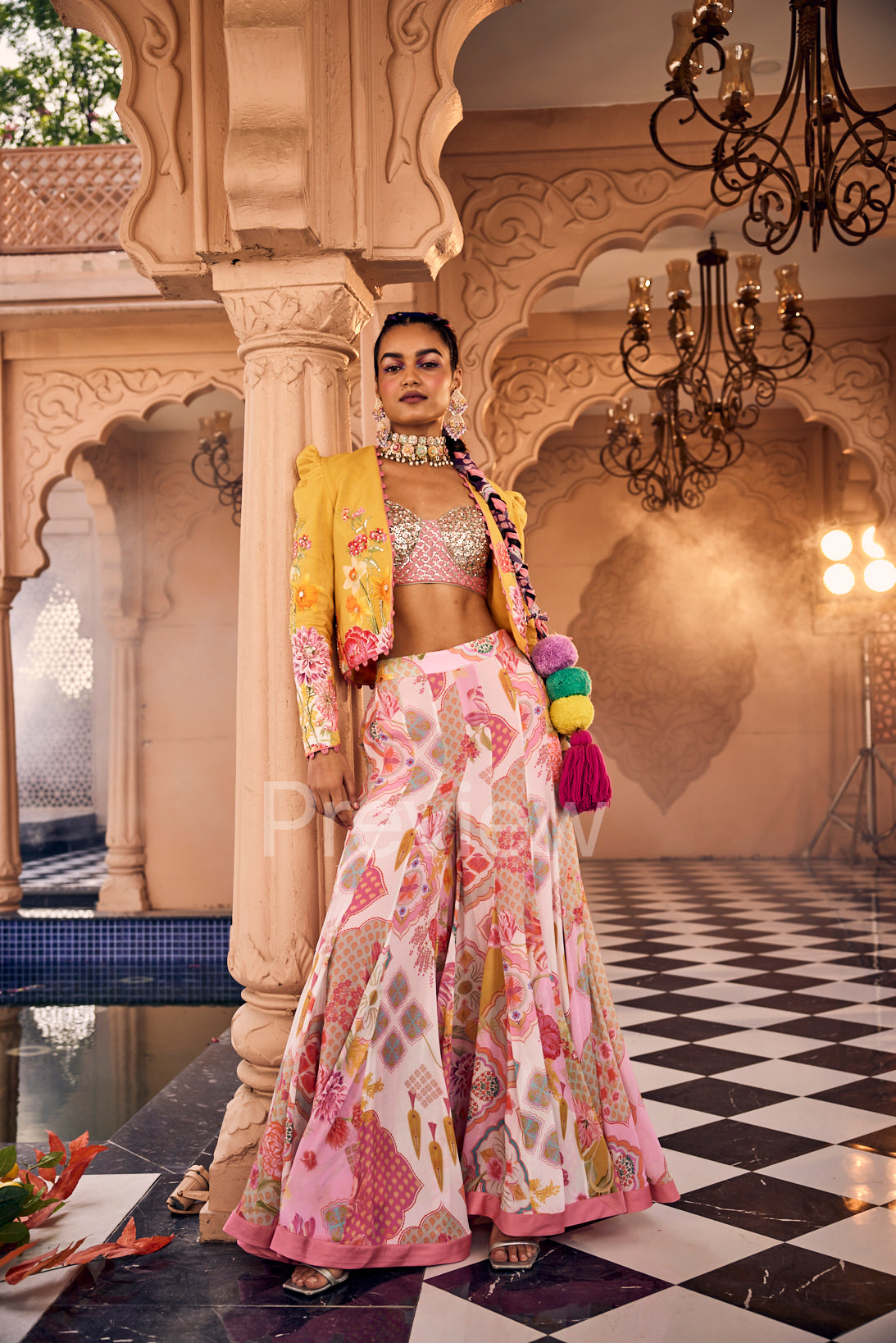 Yellow Jacket Palazzo Set