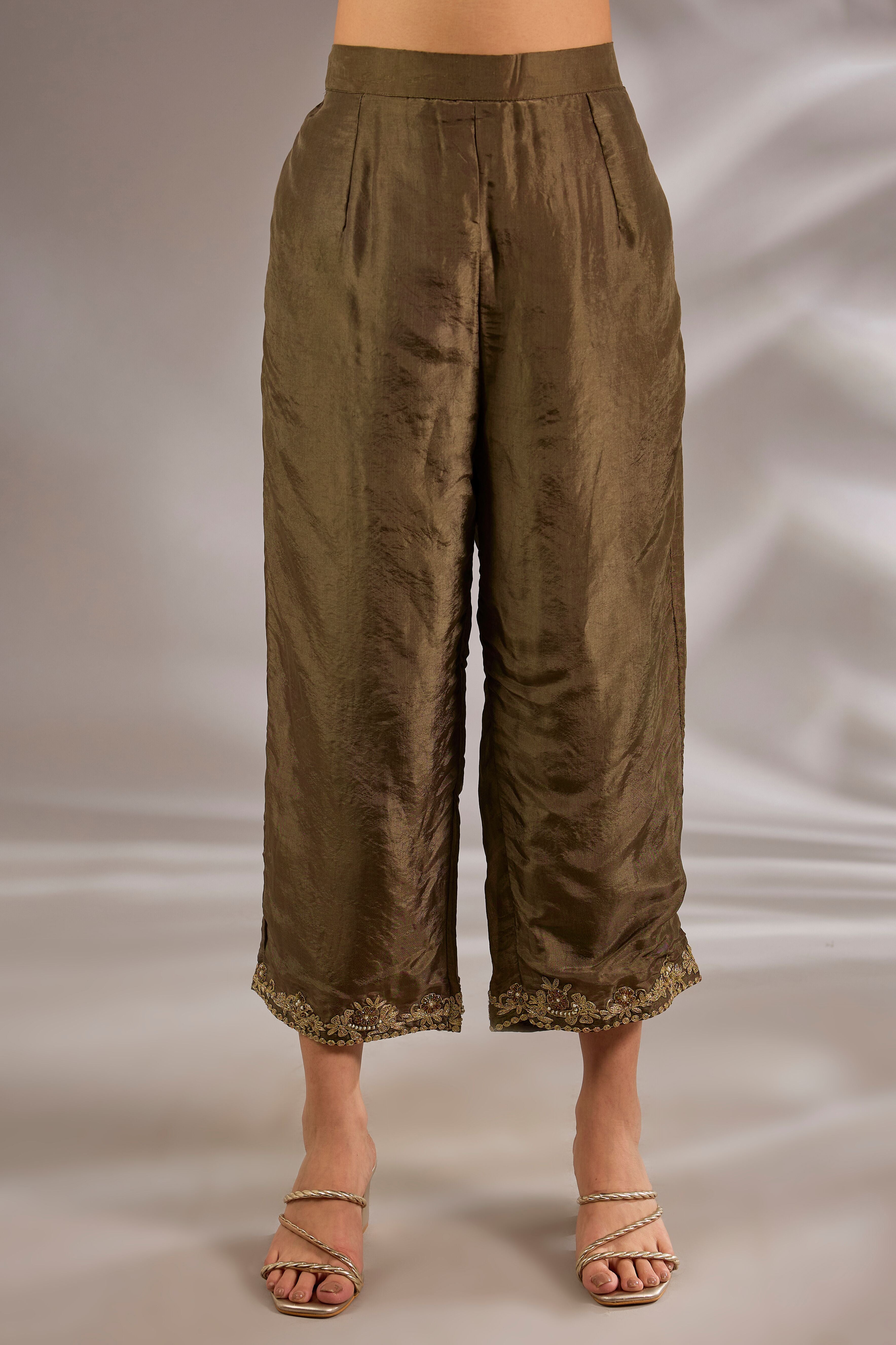 Anarkali in mul chanderi base with hand embroidery.