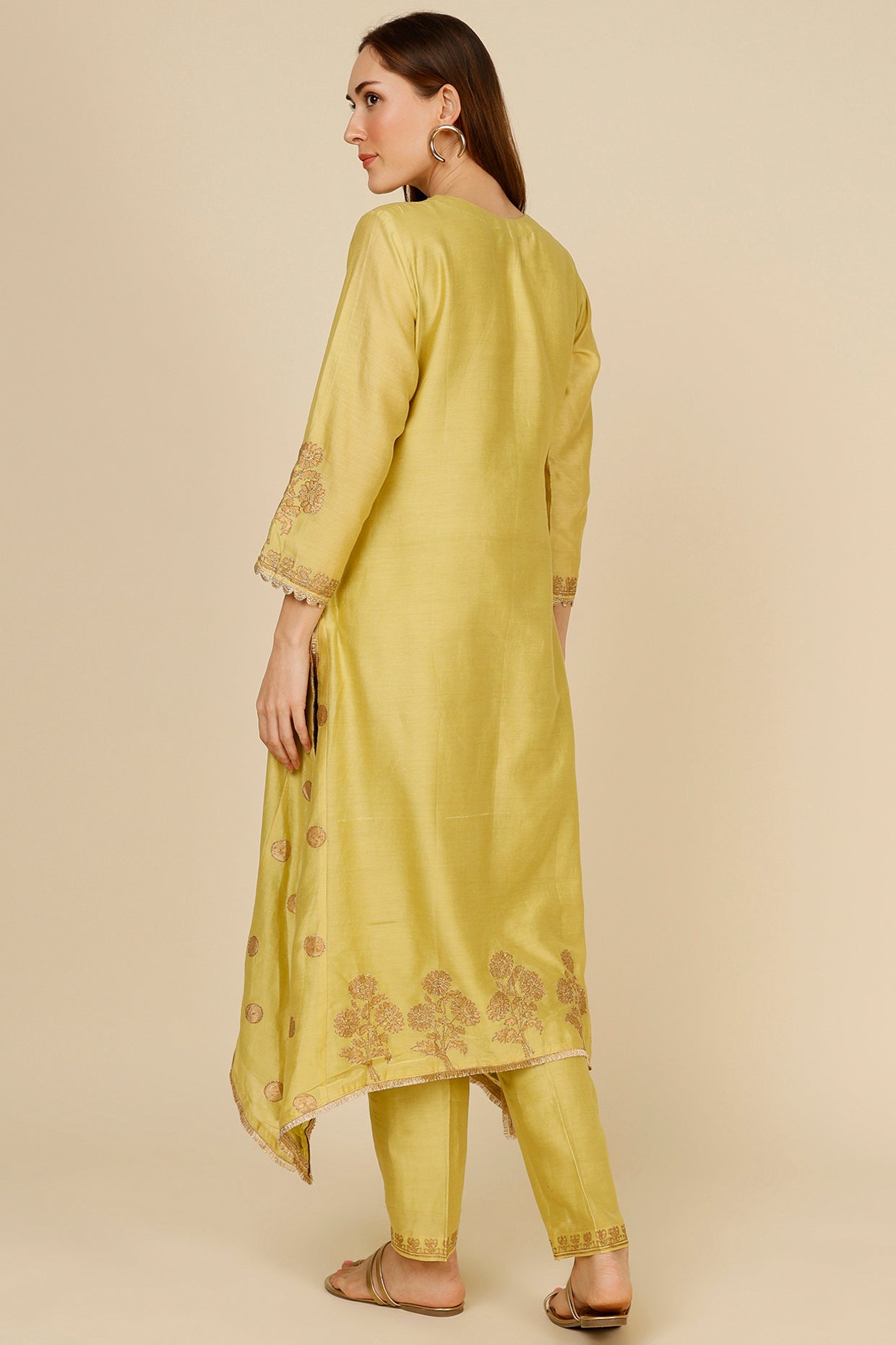 Lime Gota Embroidered Kurta Set