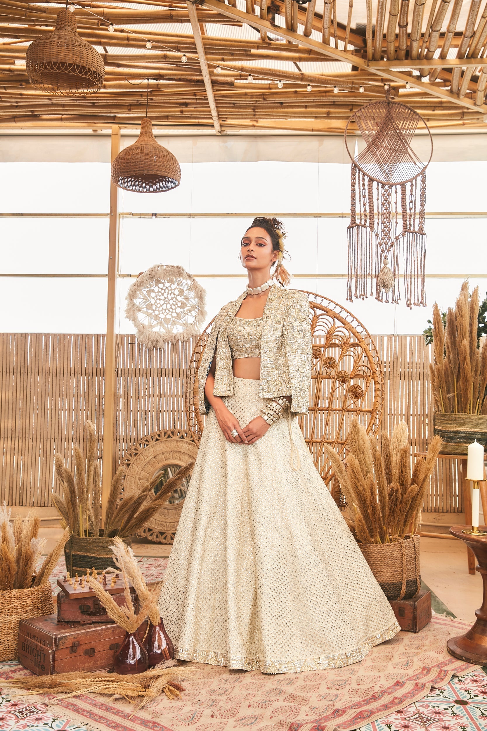 BEIGE LEHENGA SET