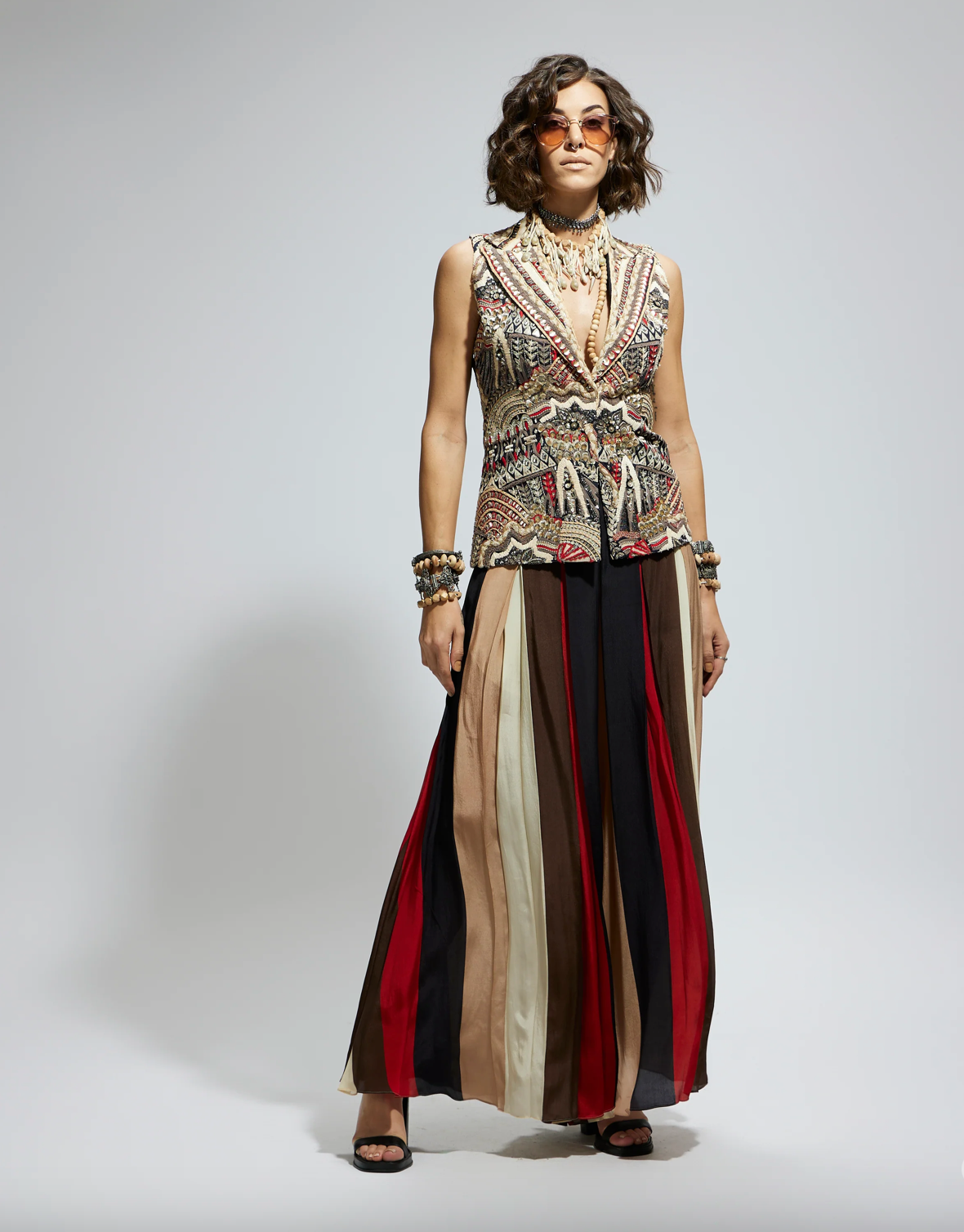 MULTI ABSTRACT EMBELLISHED JACKET
