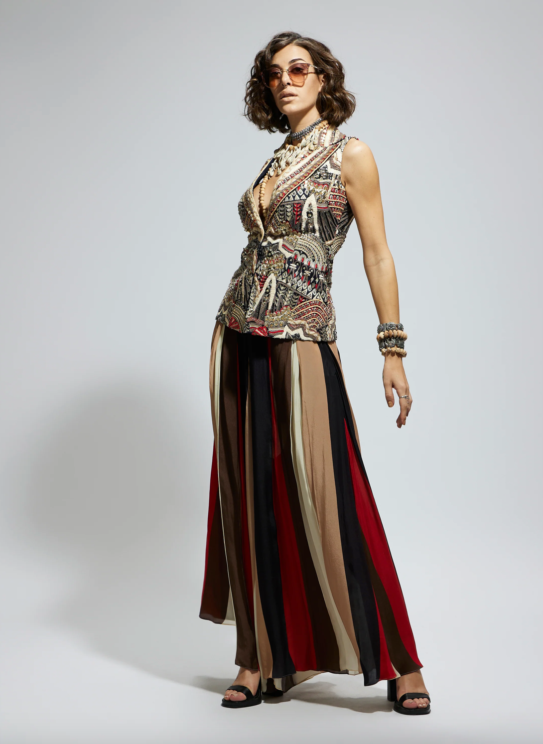 MULTI ABSTRACT EMBELLISHED JACKET