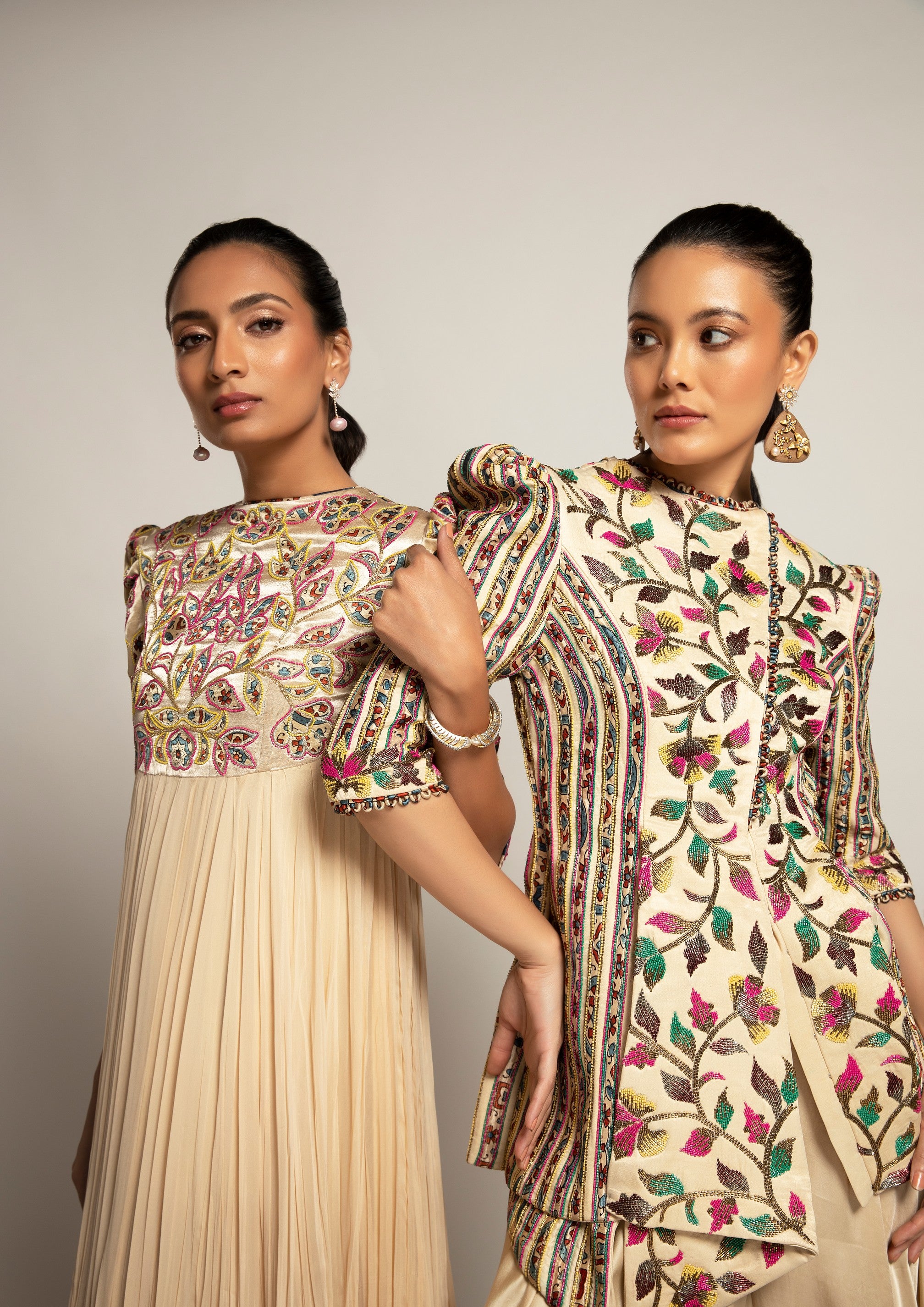 Hallowed Beige gathered dress