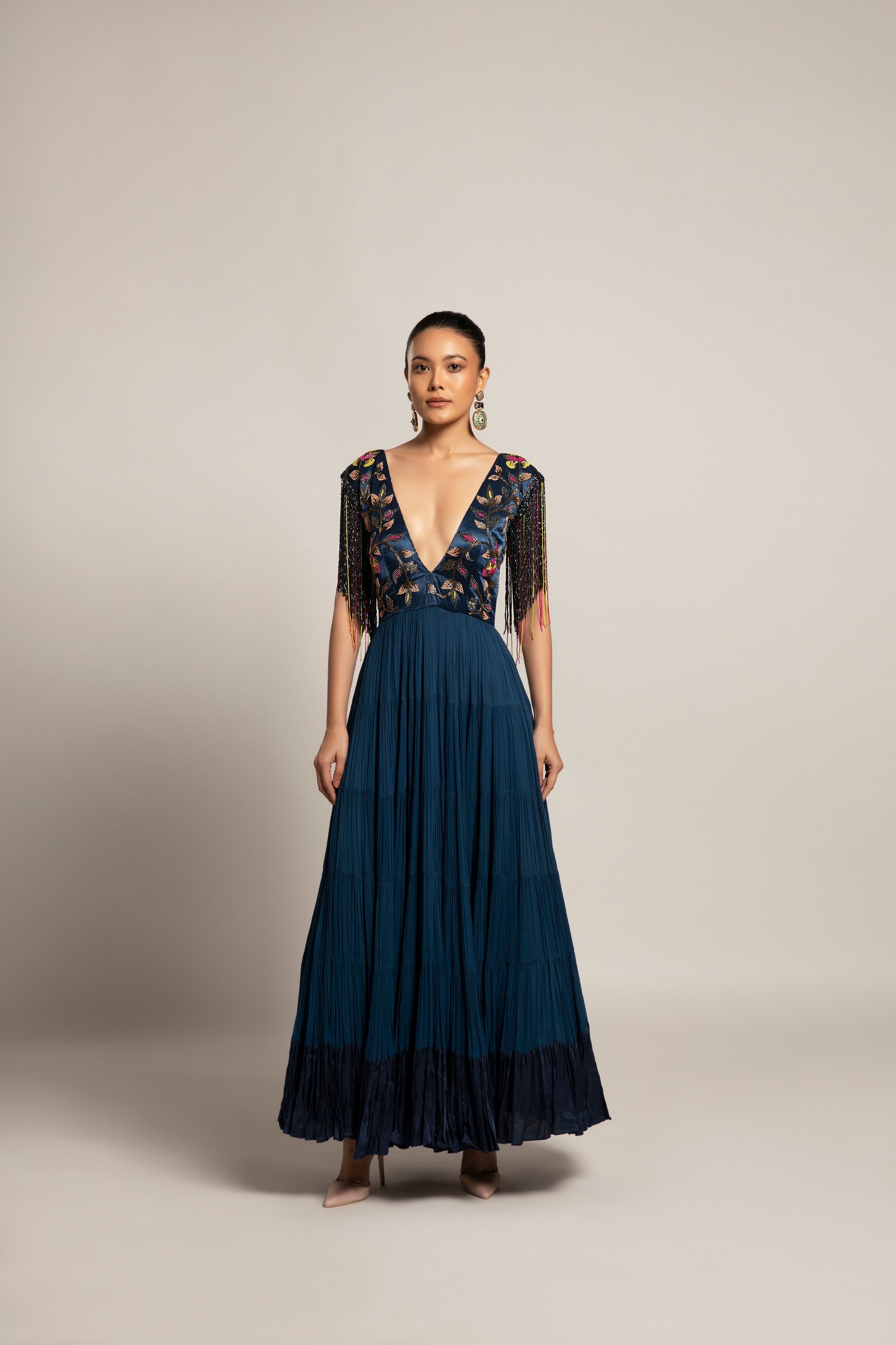 Exaited Blue Tiered dress