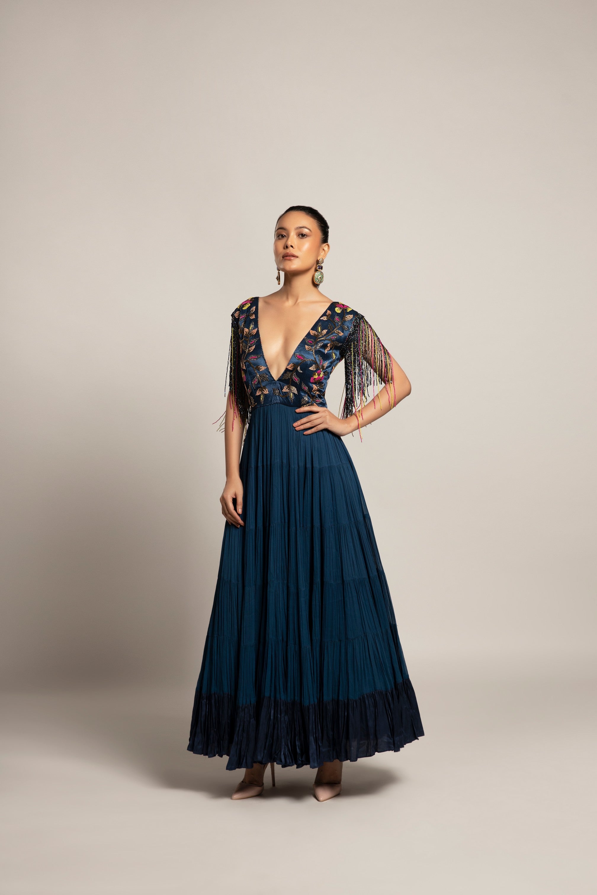 Exaited Blue Tiered dress