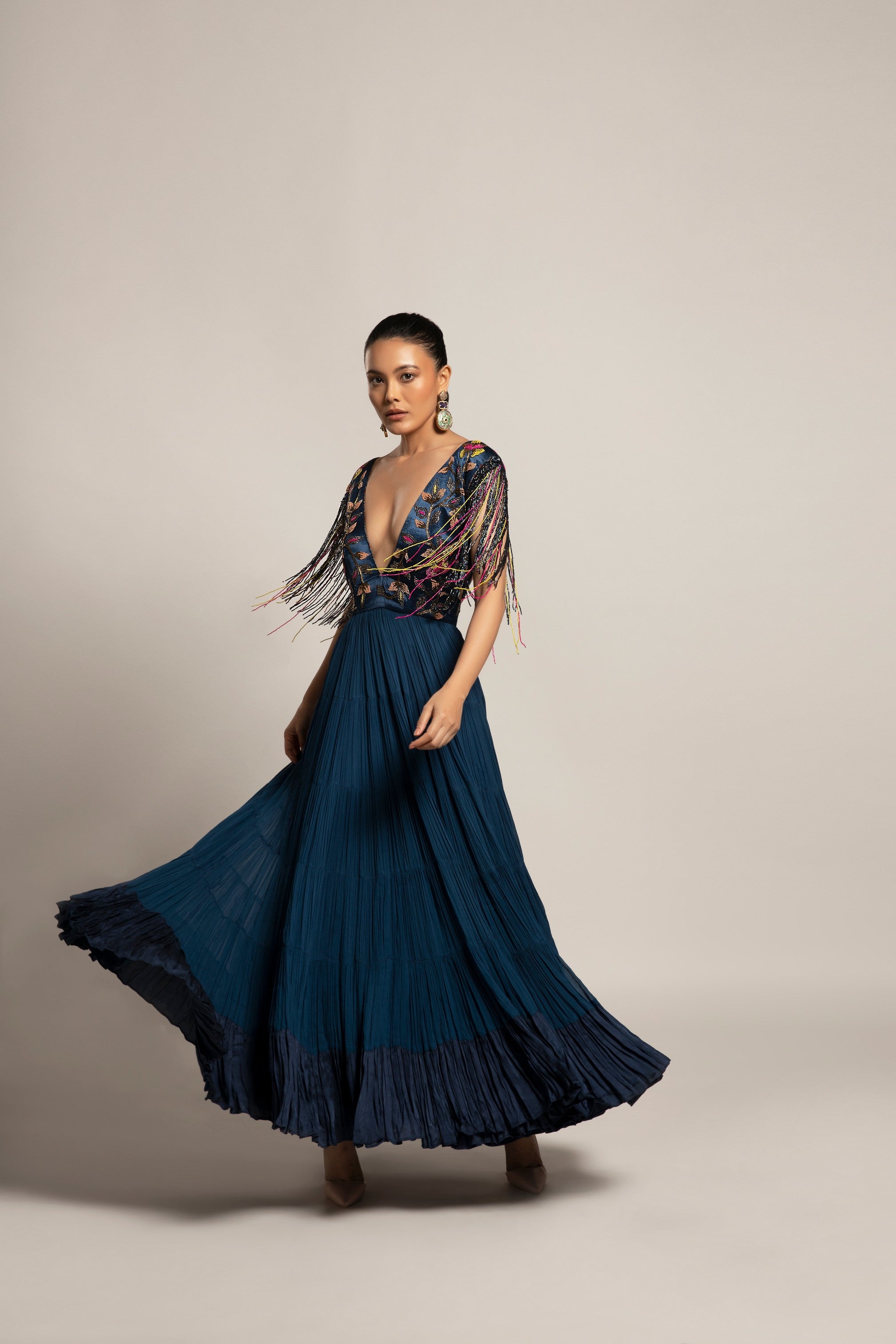 Exaited Blue Tiered dress