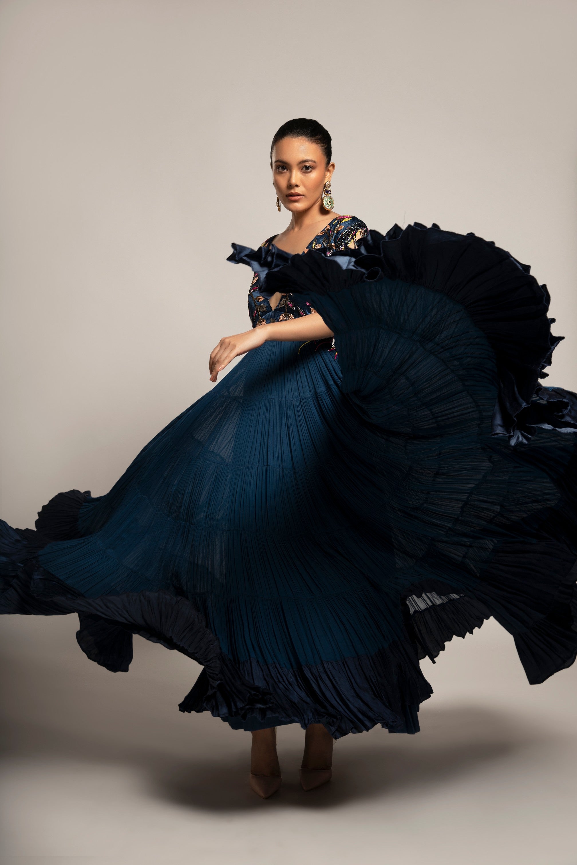 Exaited Blue Tiered dress