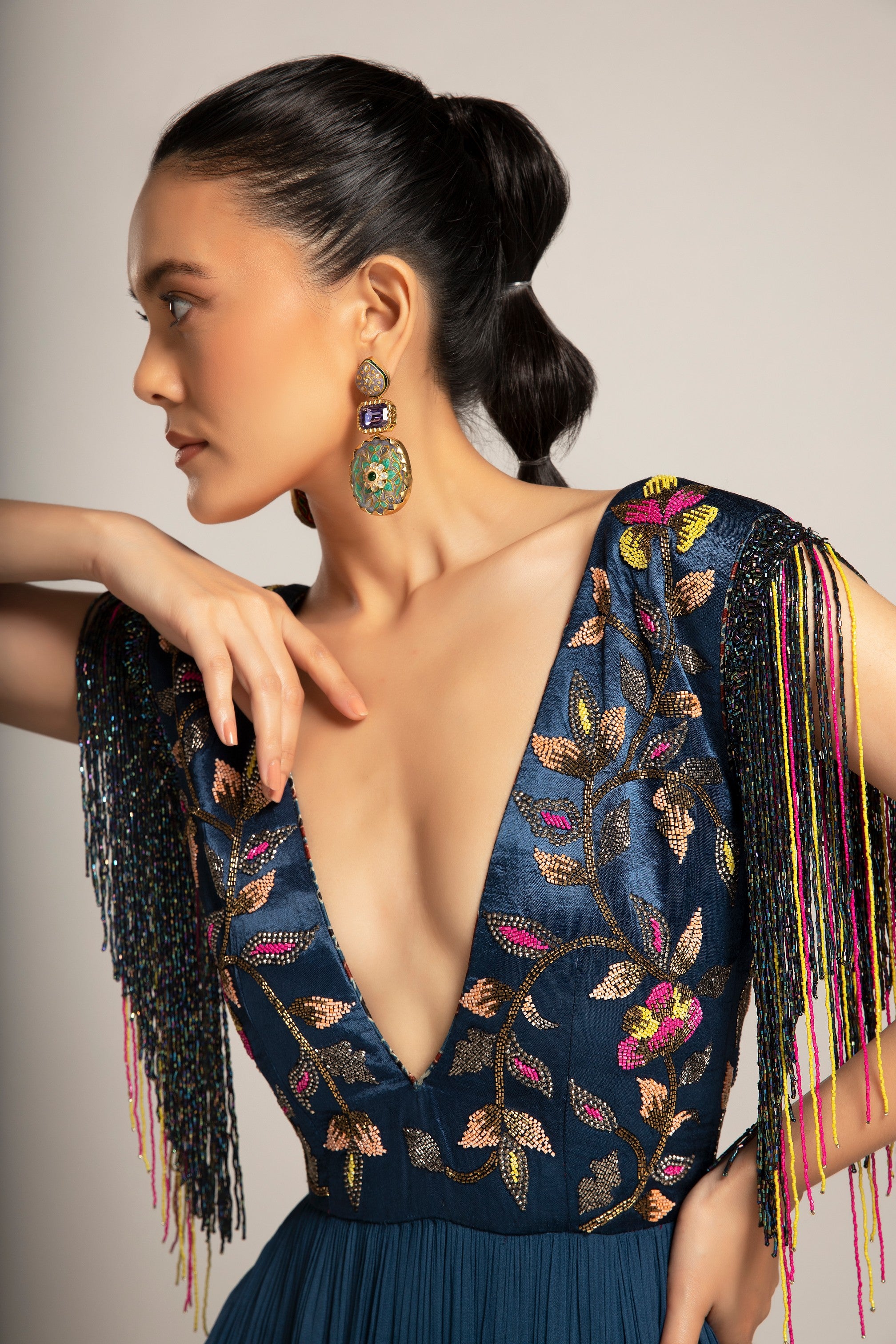 Exaited Blue Tiered dress