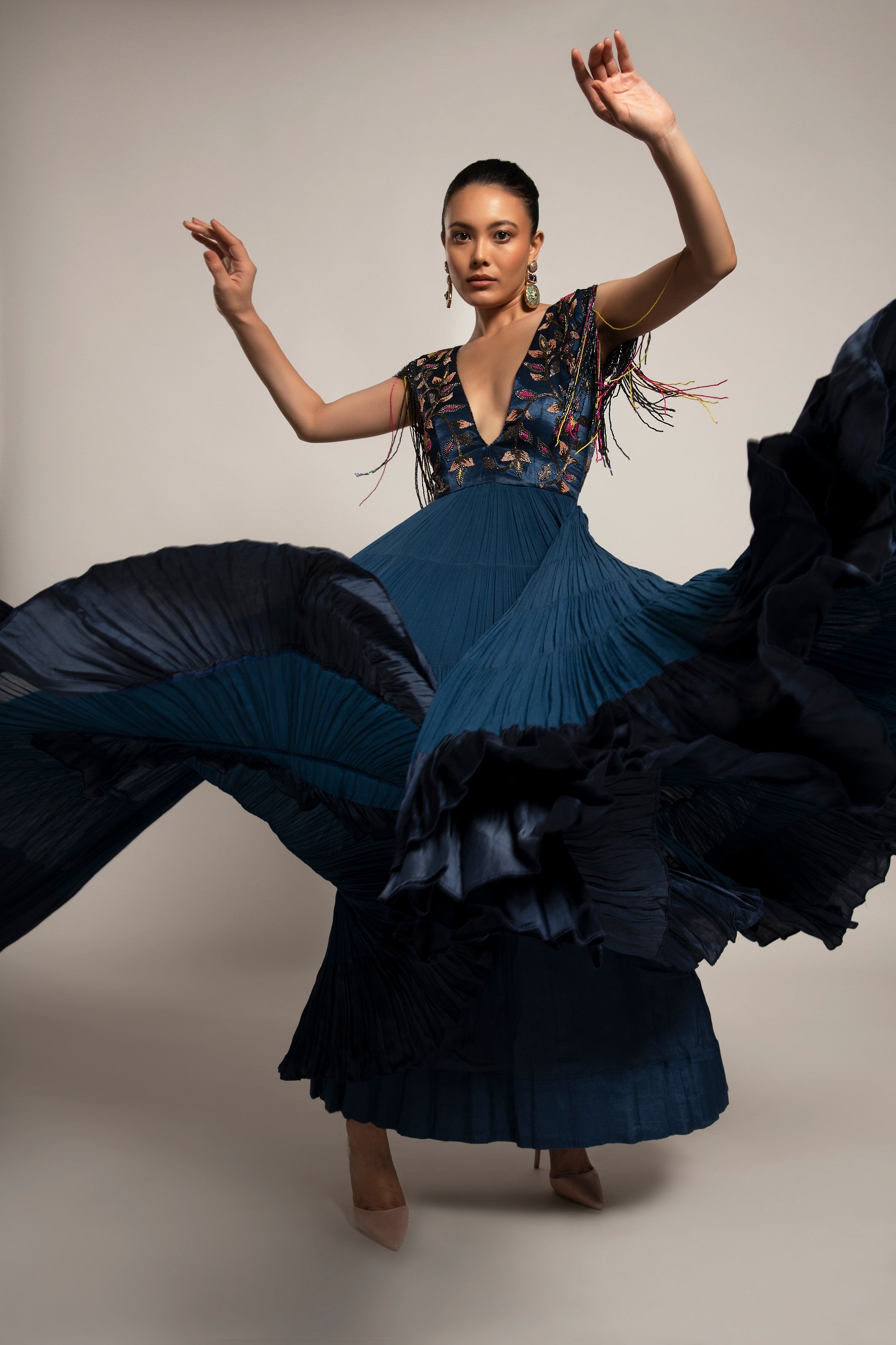 Exaited Blue Tiered dress