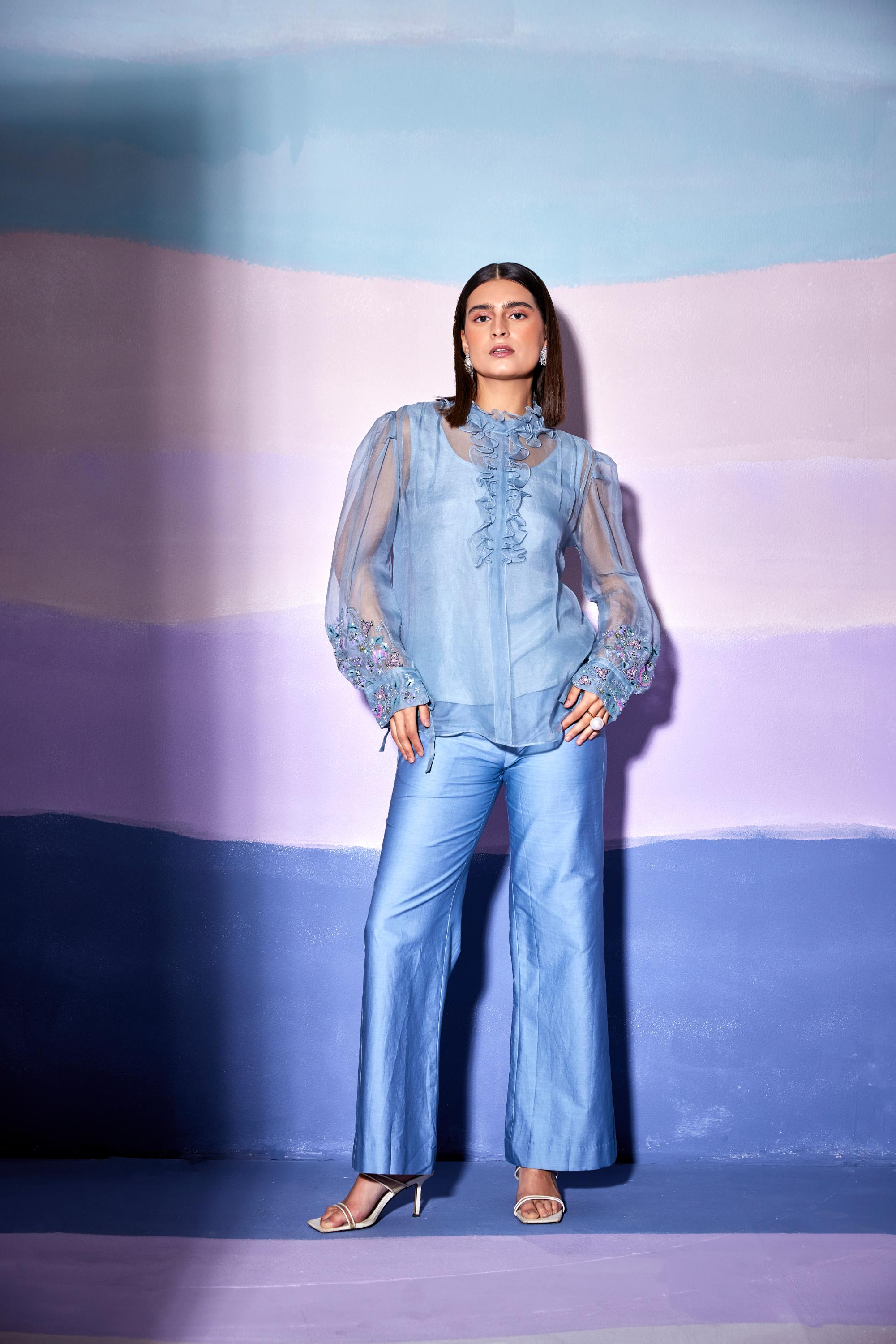 COLLAR FRILL TOP