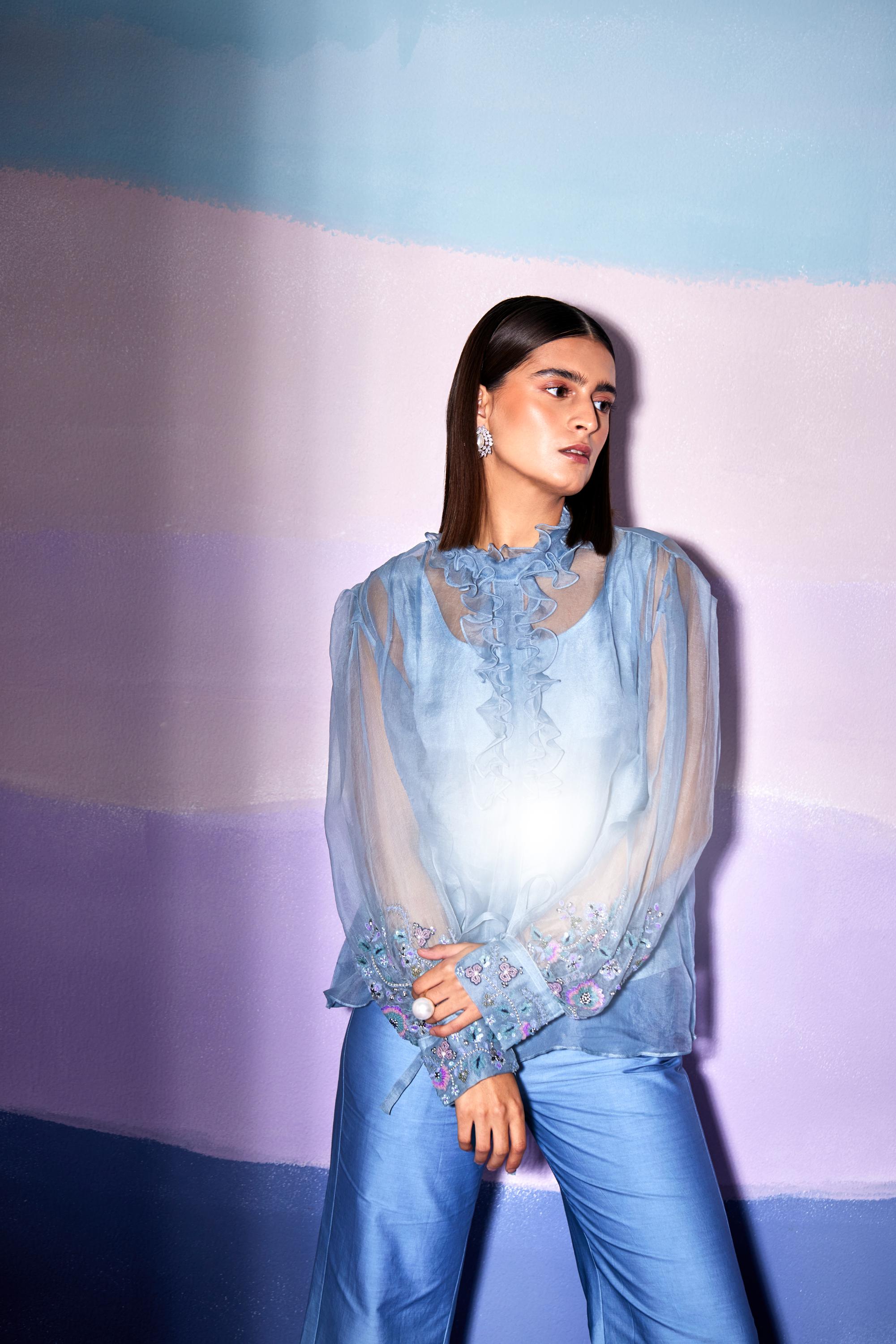 COLLAR FRILL TOP