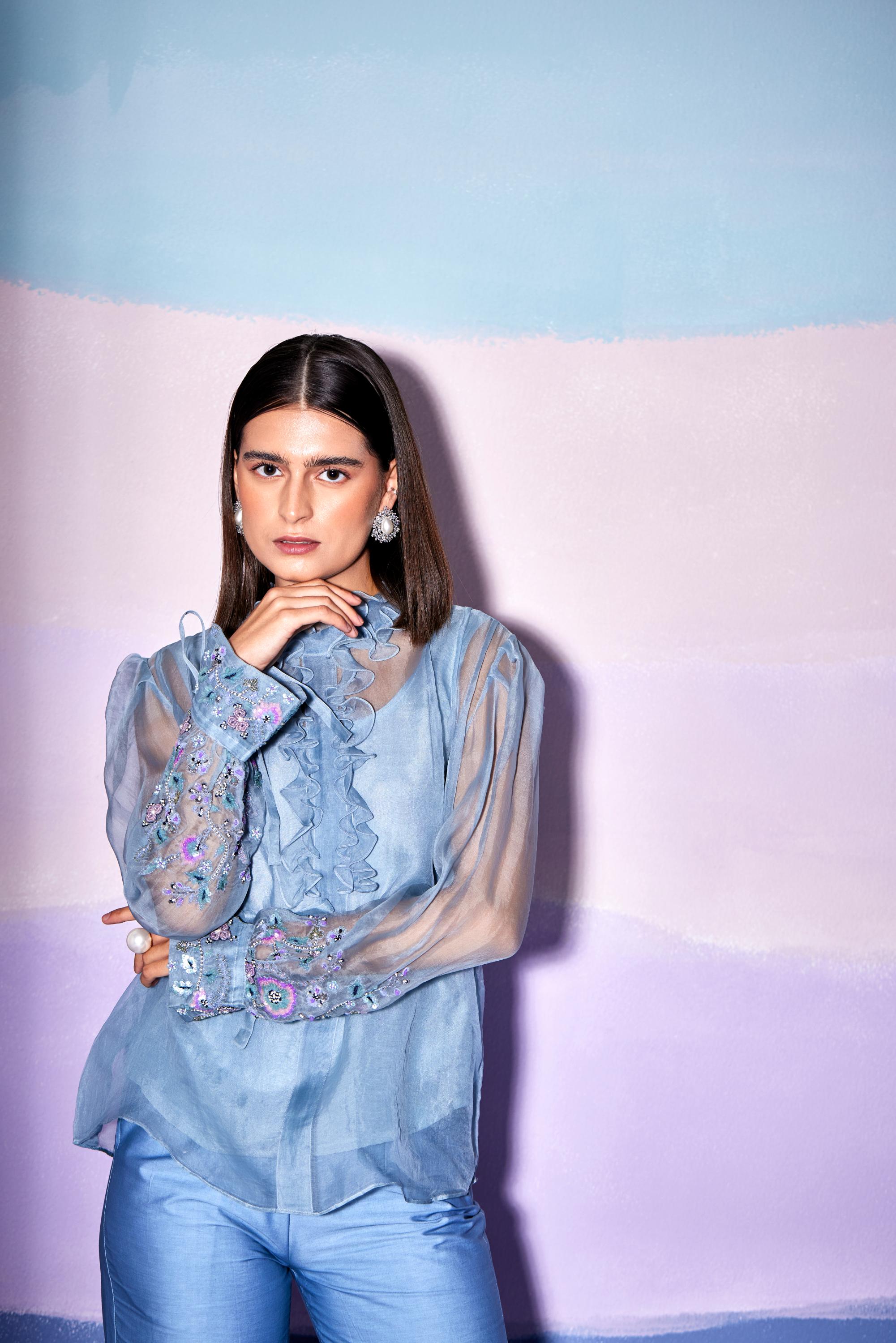 COLLAR FRILL TOP