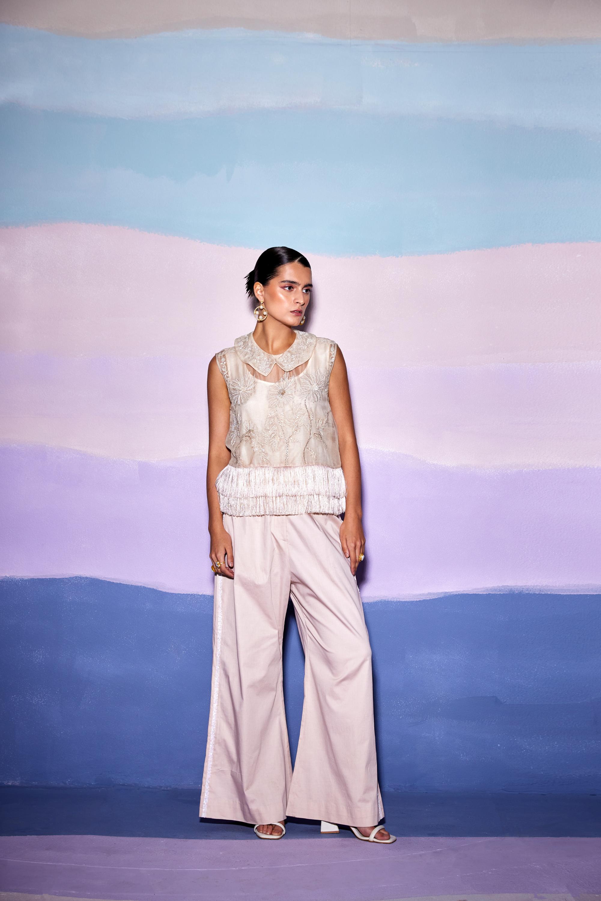 PETER COLLAR FRILLED TOP