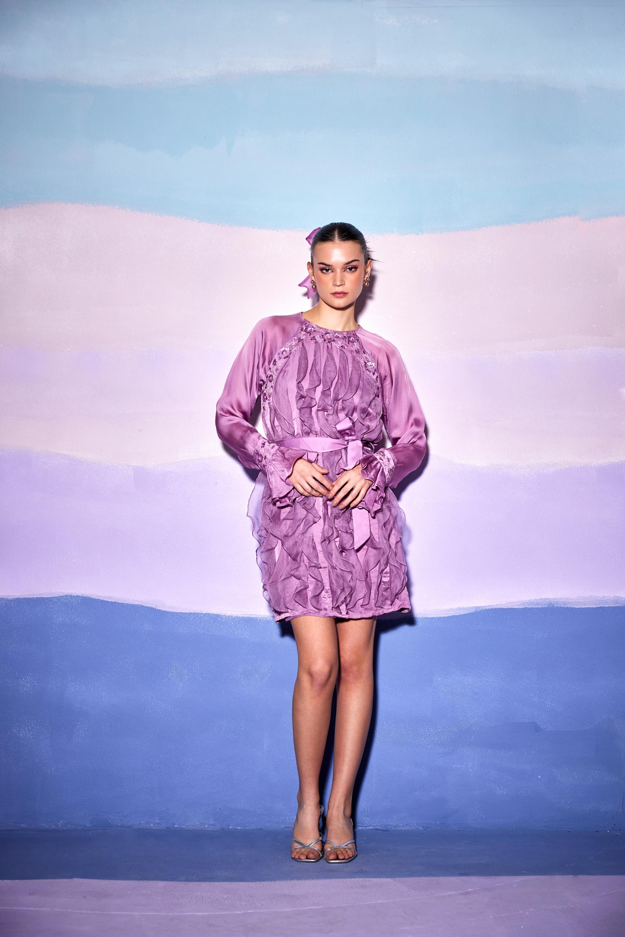 FRONT RUFFLE DRESS