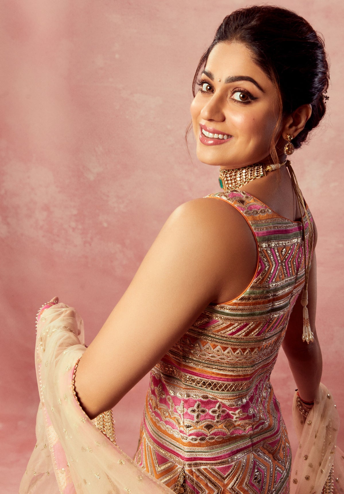 Shamita Shetty In Krishi Sharara Set