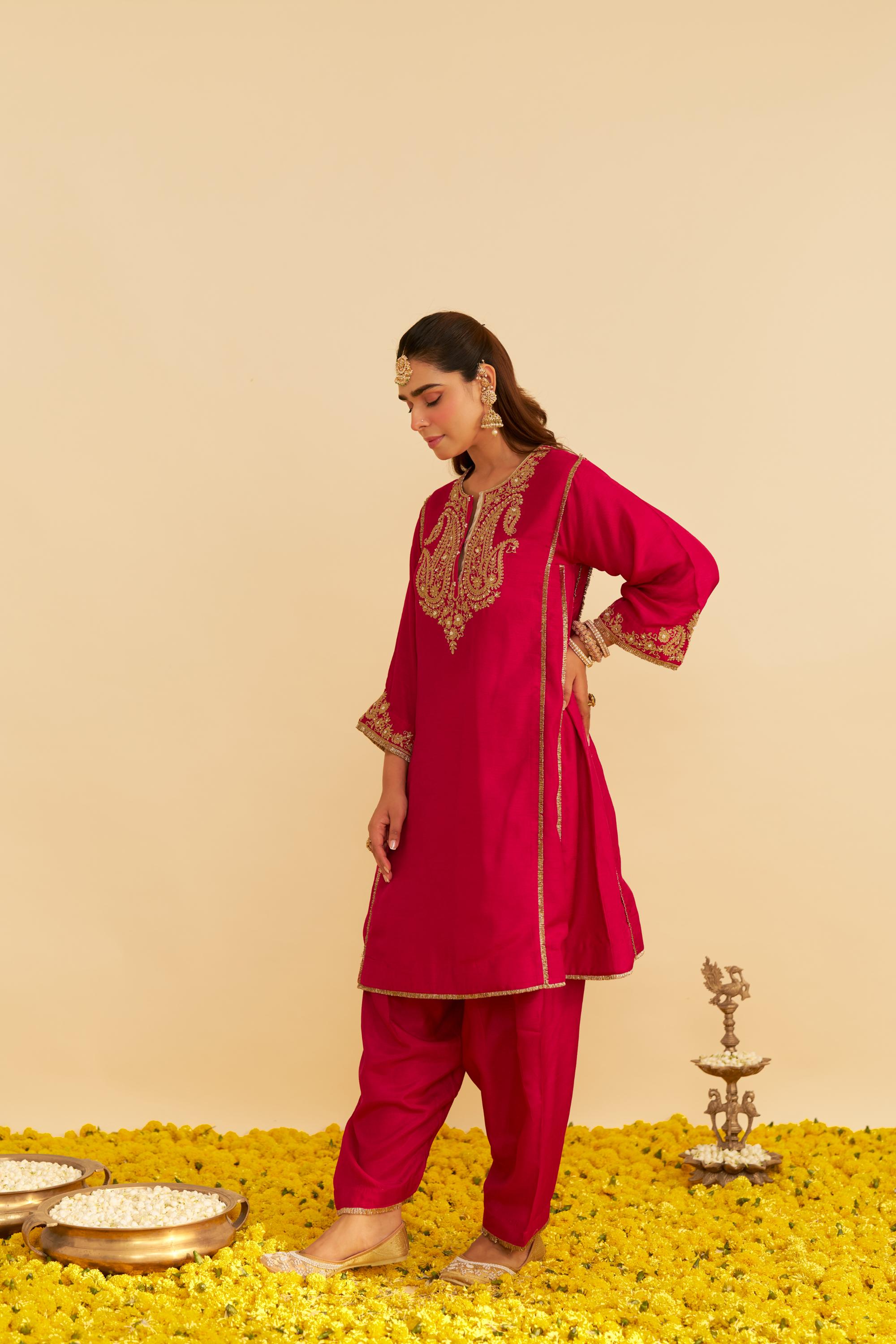 HIBA - LONG KAFTAN WITH SALWAR AND DUPATTA