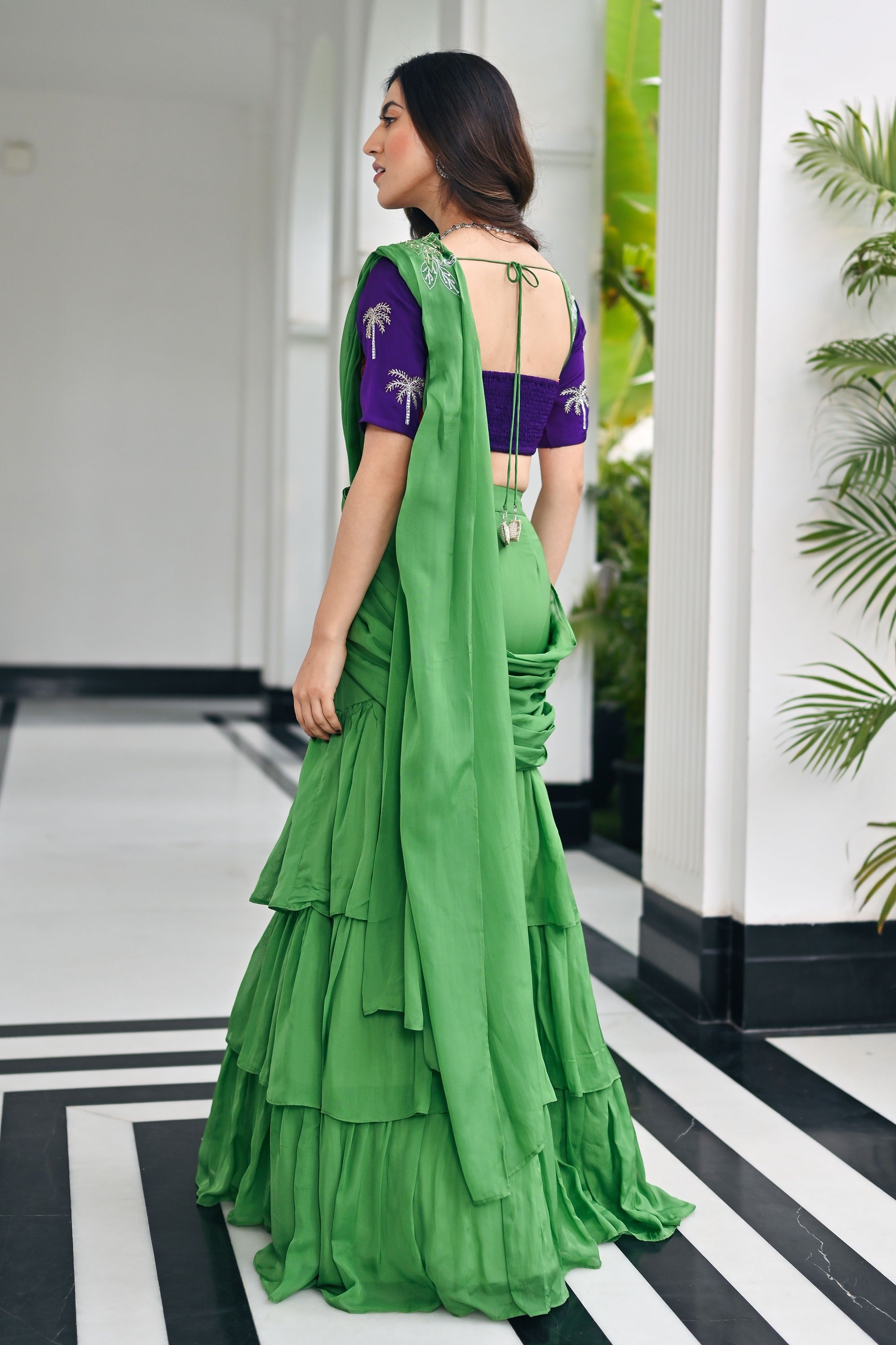 Tales Of Organza Sage Green Saree