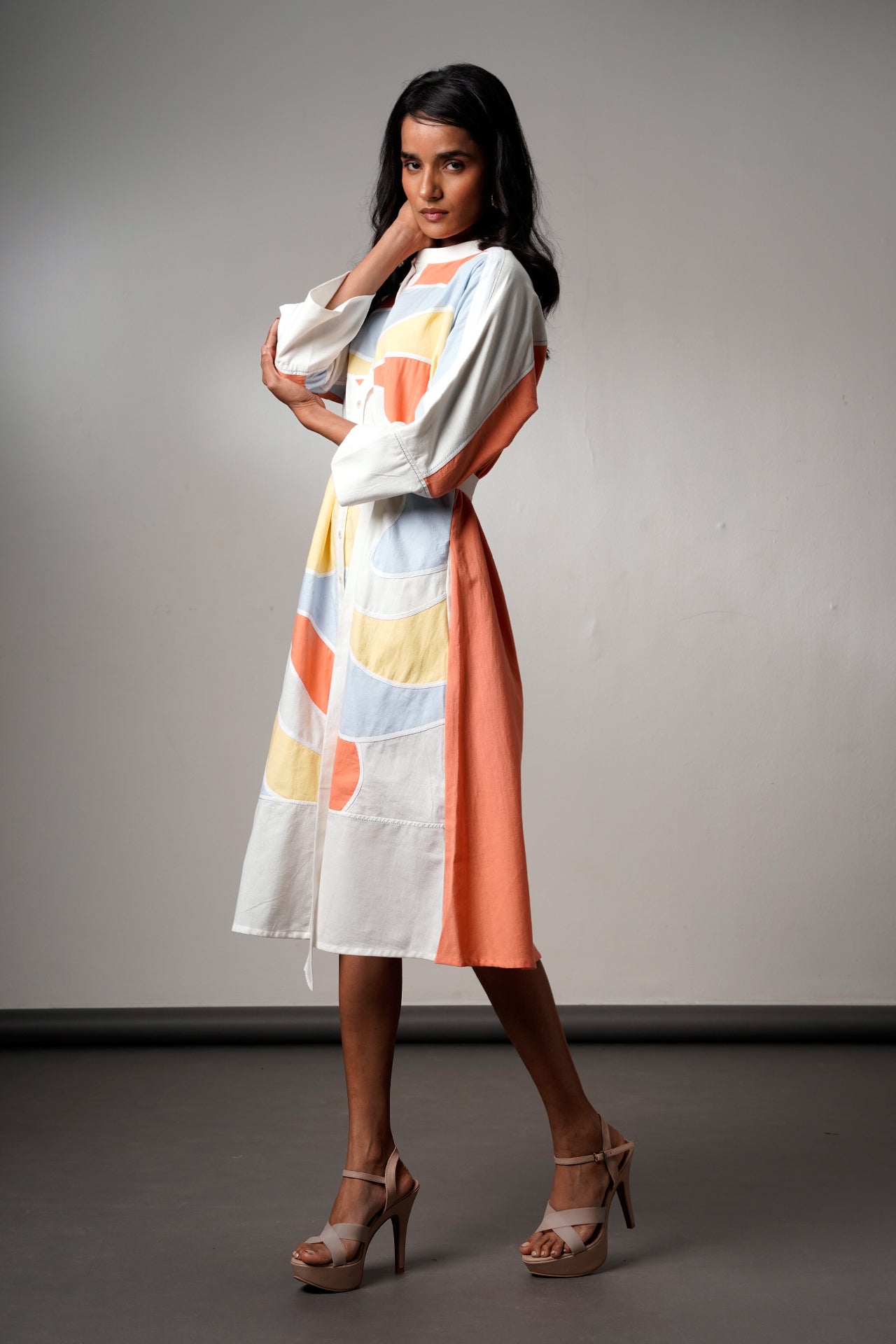 Morado-brushstroke-midi-dress