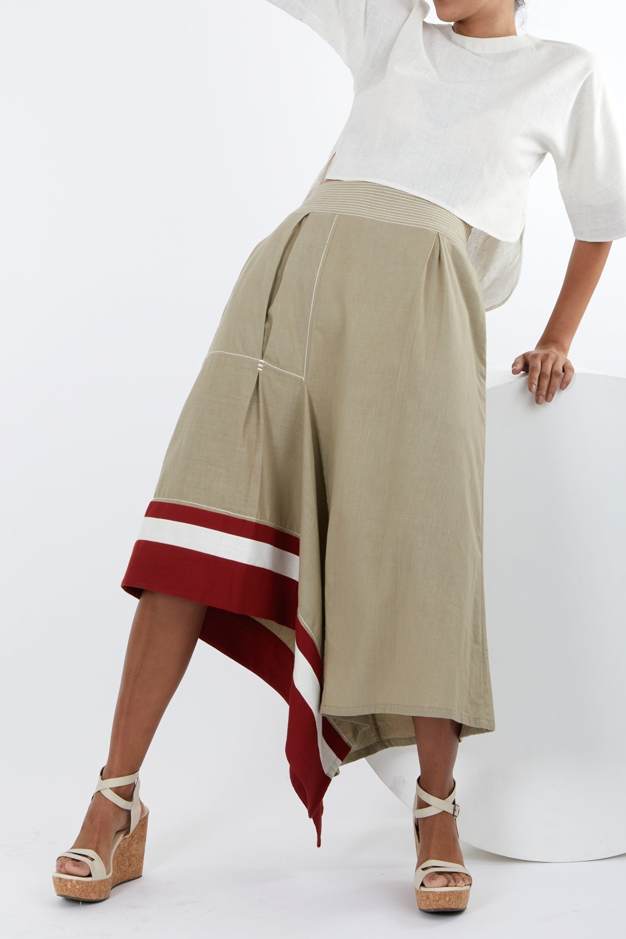 TOASTED TERRACED SKIRT