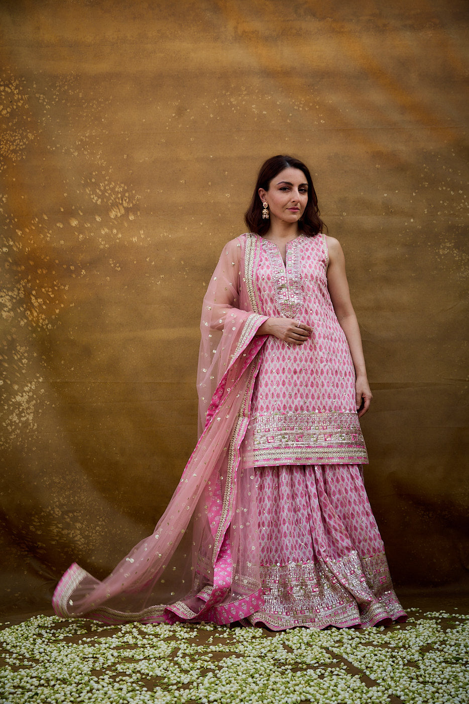 Soha Ali Khan in Dhruvi Sharara Set