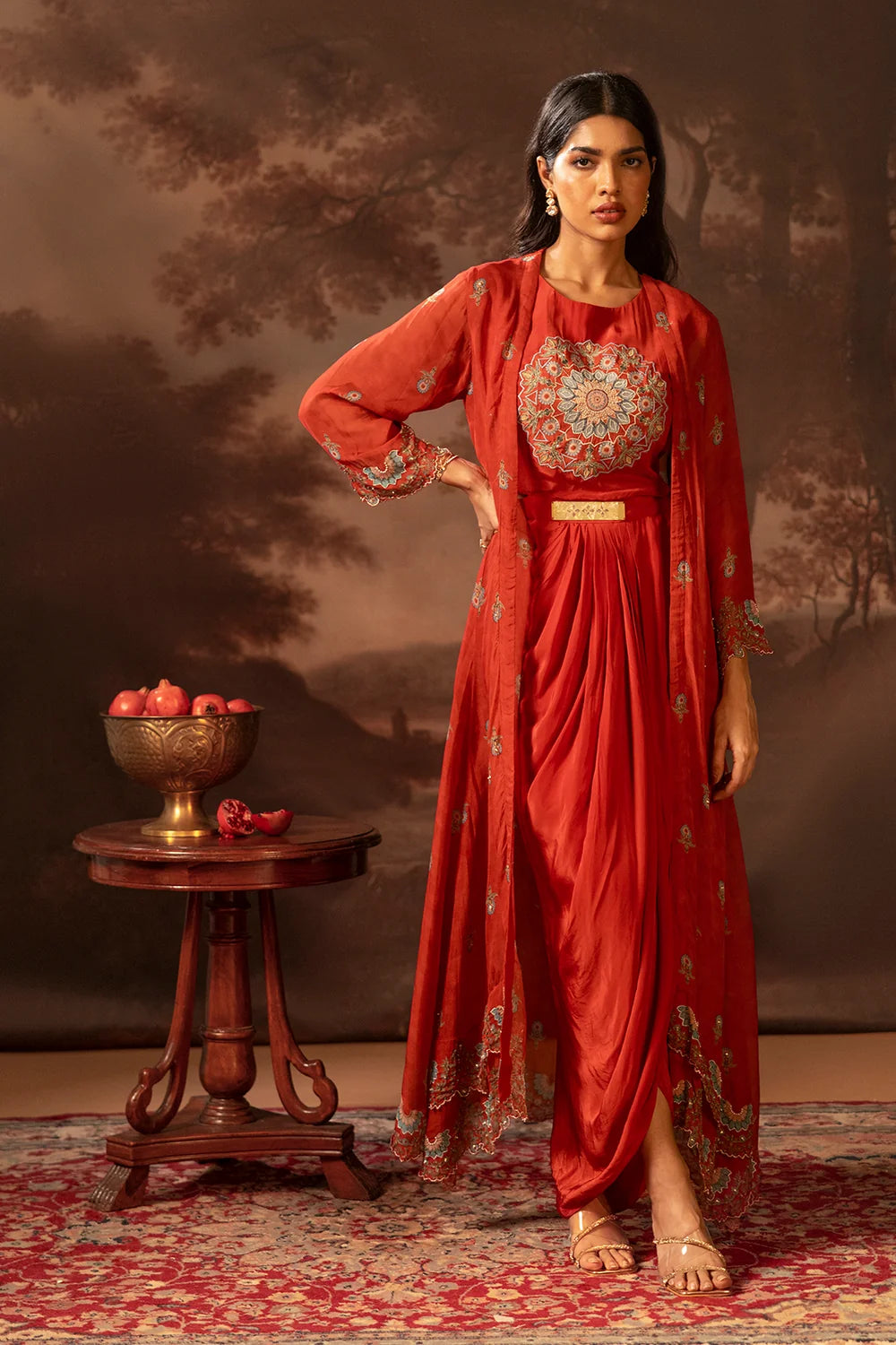 Eraya Embellished Drape Dress Set