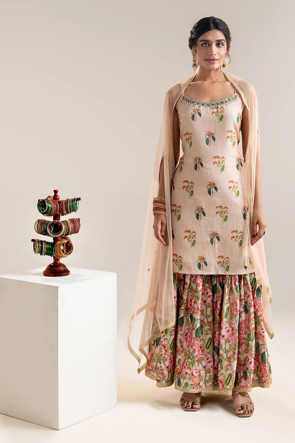 Aarani Embroidered Sharara Set with a Cape