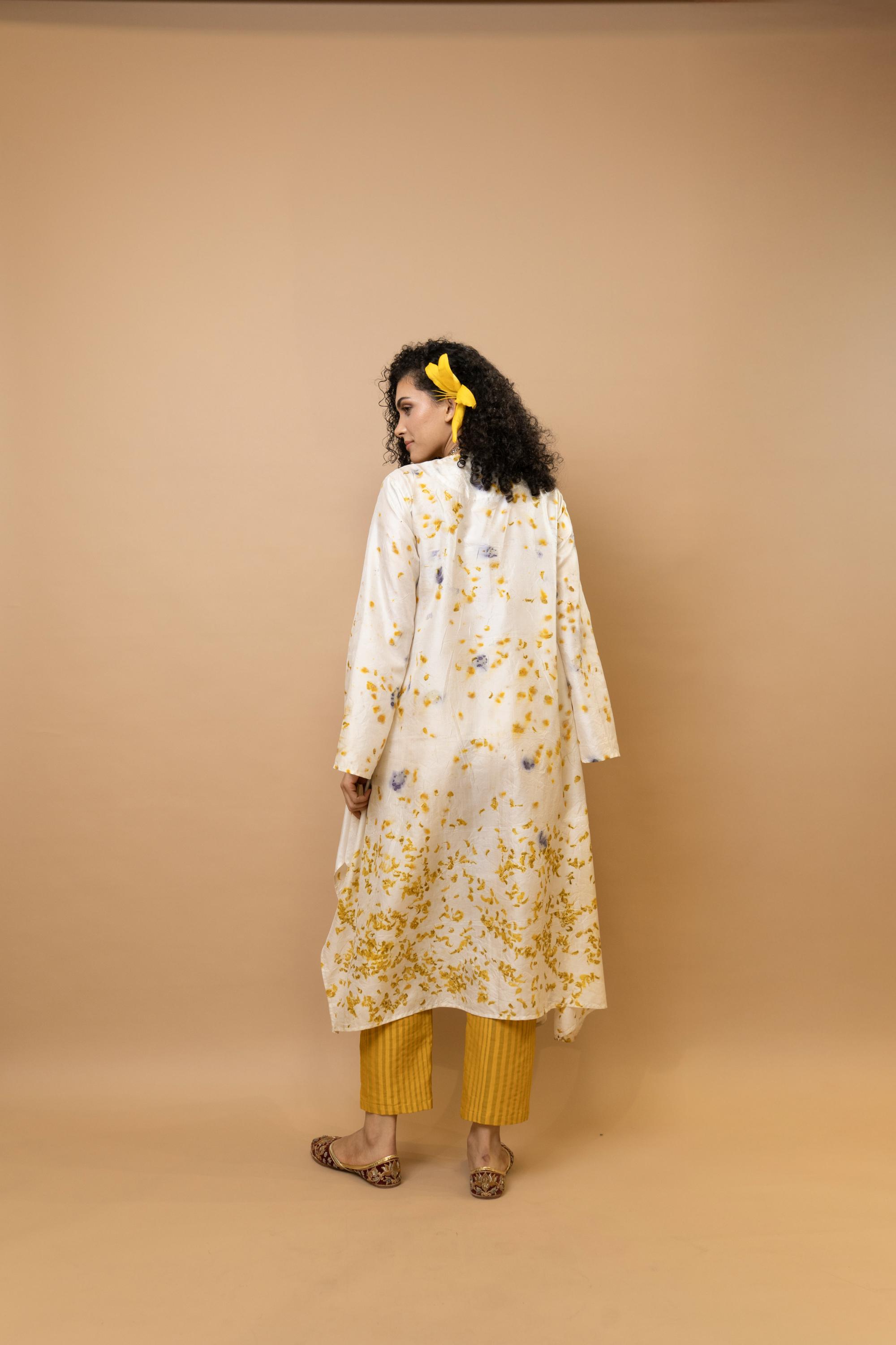 Marigold and rose petals long tunic