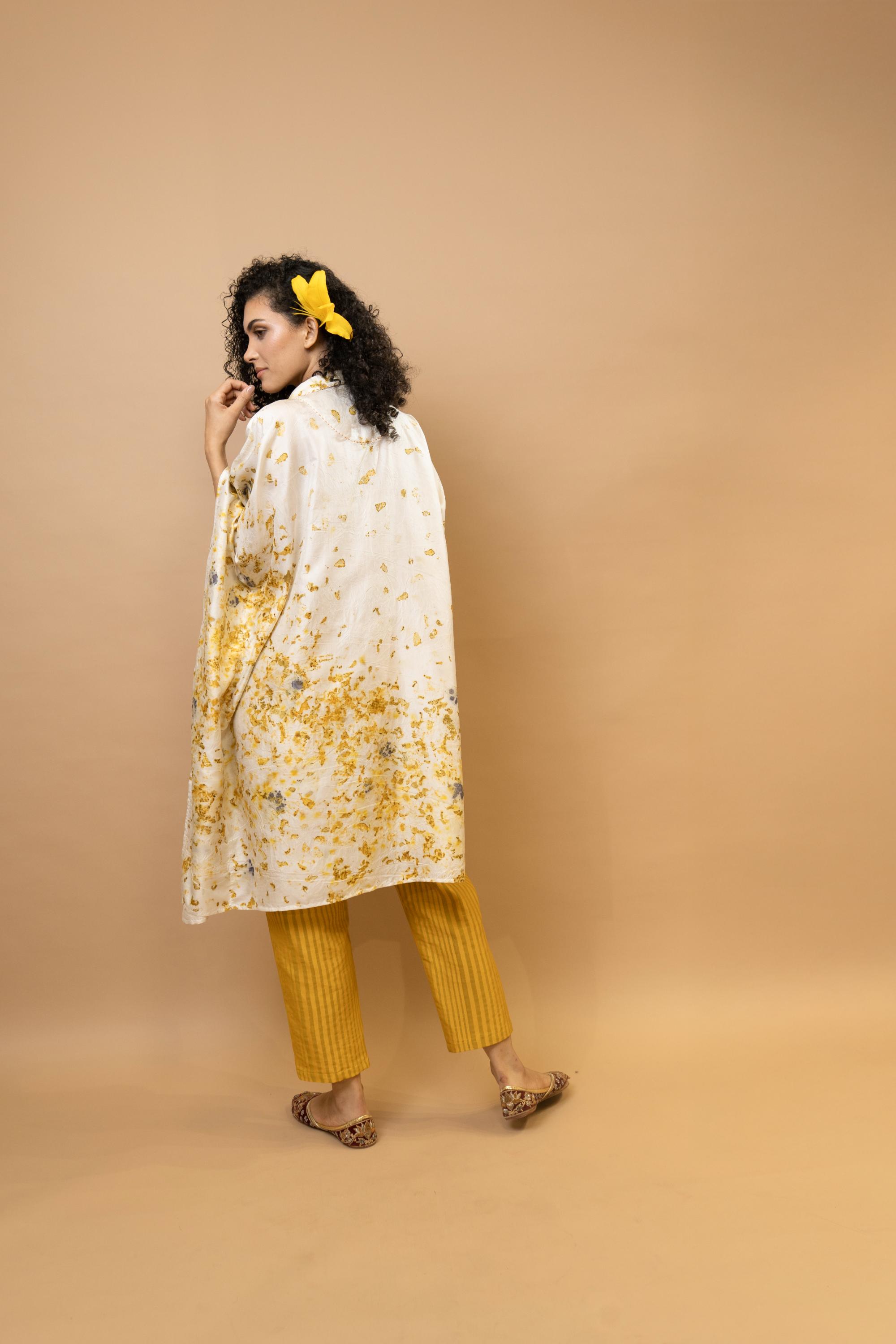 Marigold and rose petalsone shoulder shirt tunic