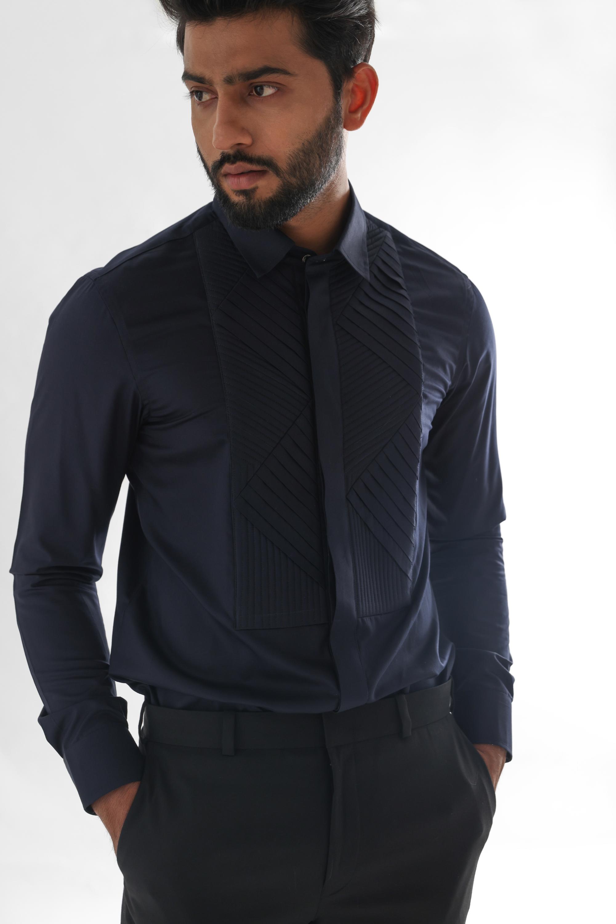 SHIRT - ZIGZAG PINTUCKS AND QUILTING