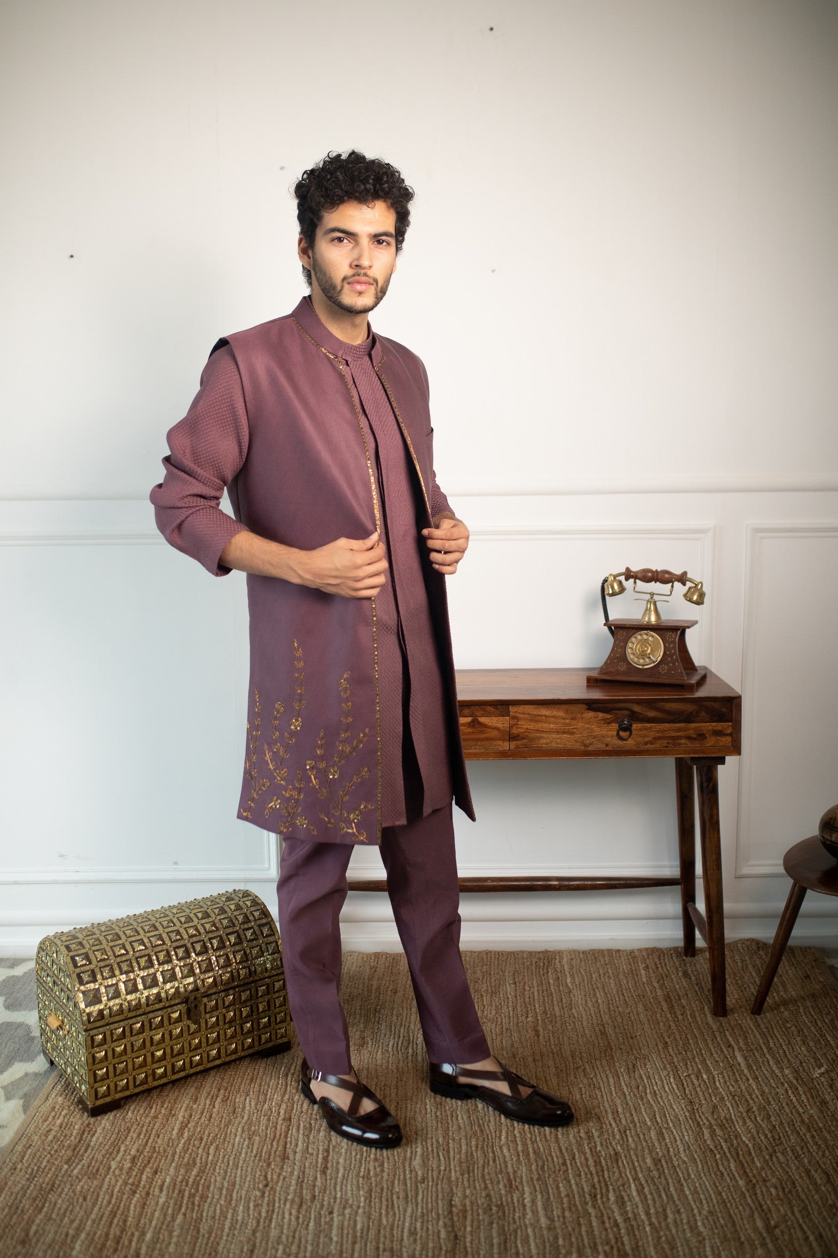 Devine marsala shrug set