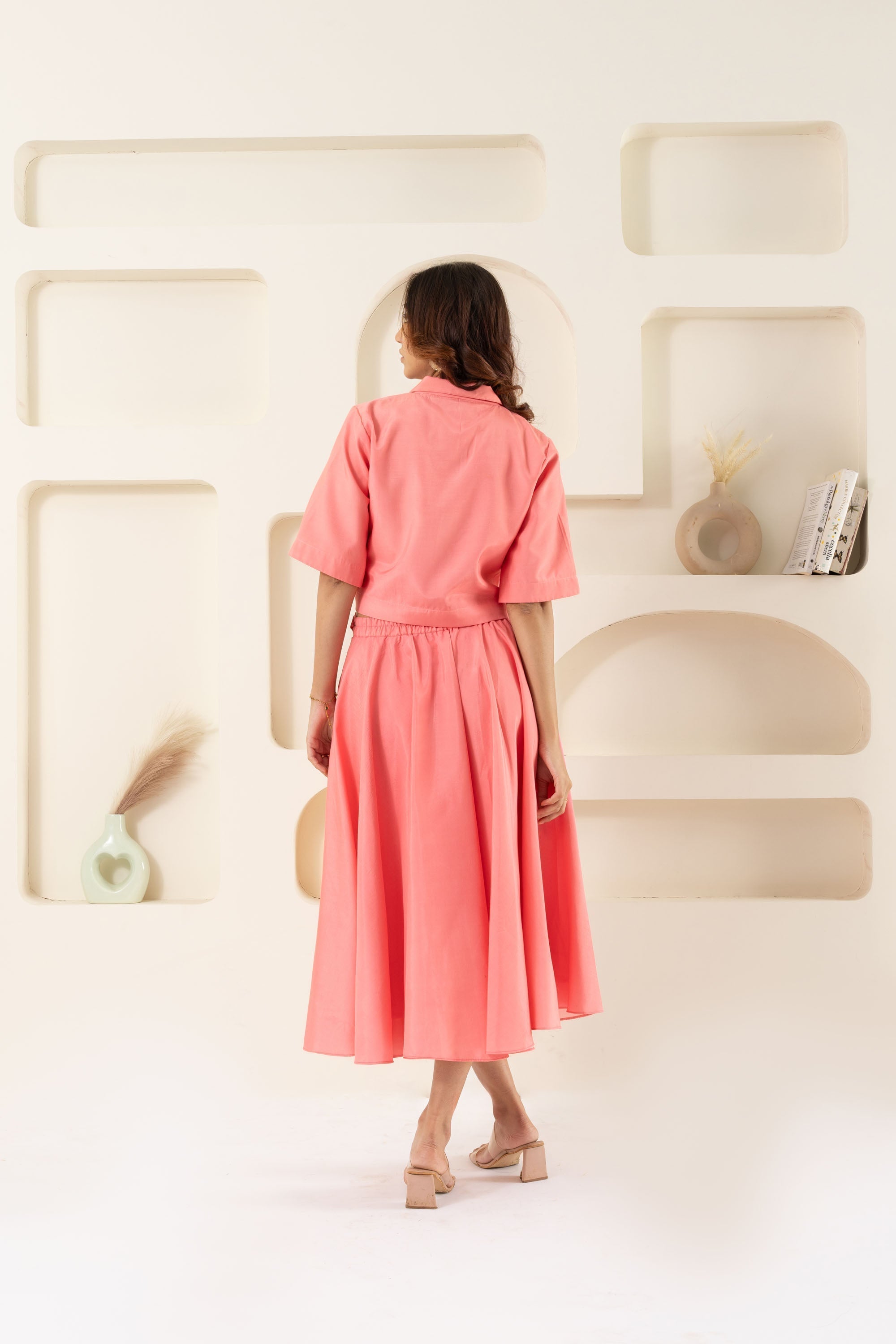 PINK COTTON SKIRT TOP SET