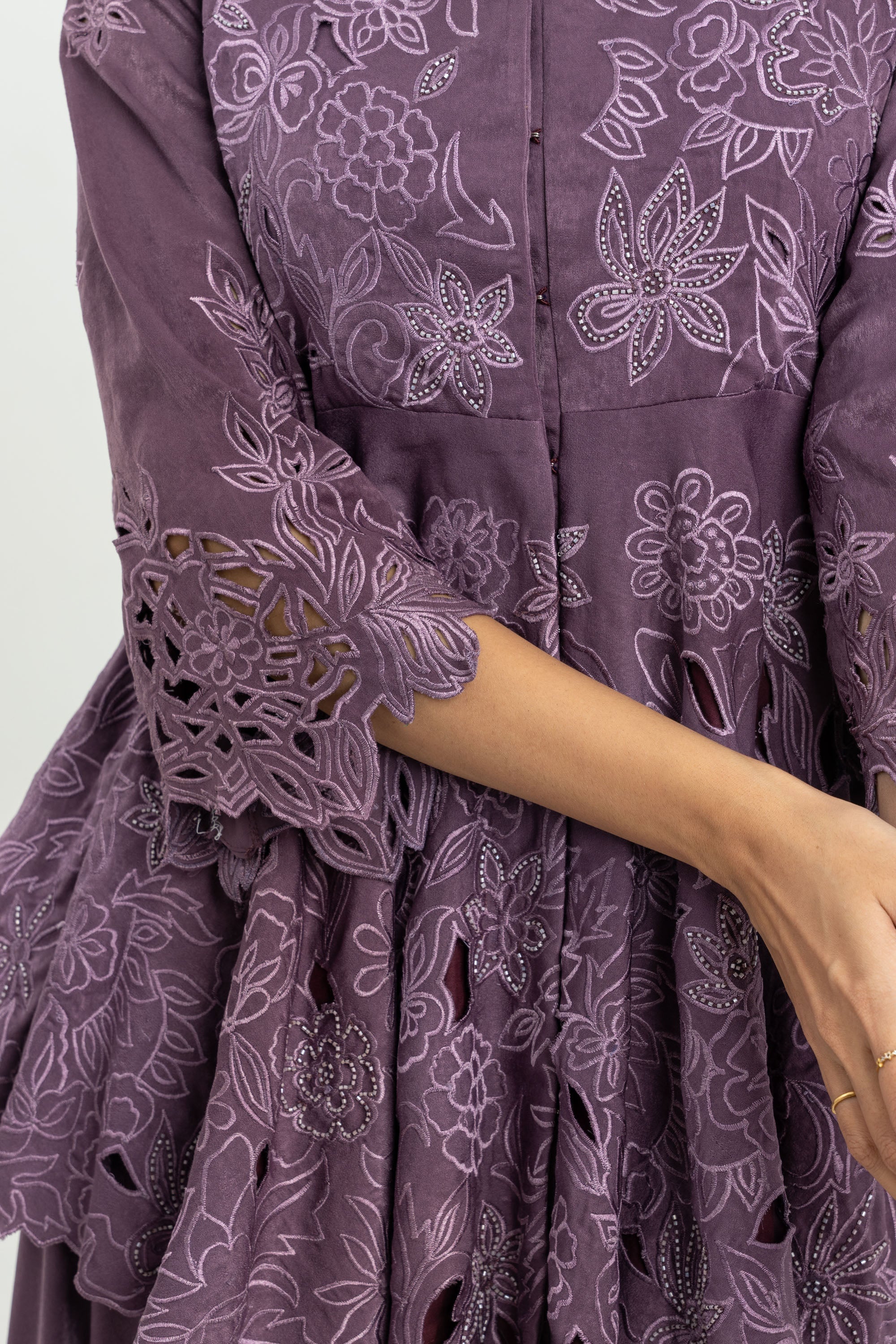 PURPPLE PEPLUM & PLAZO SET