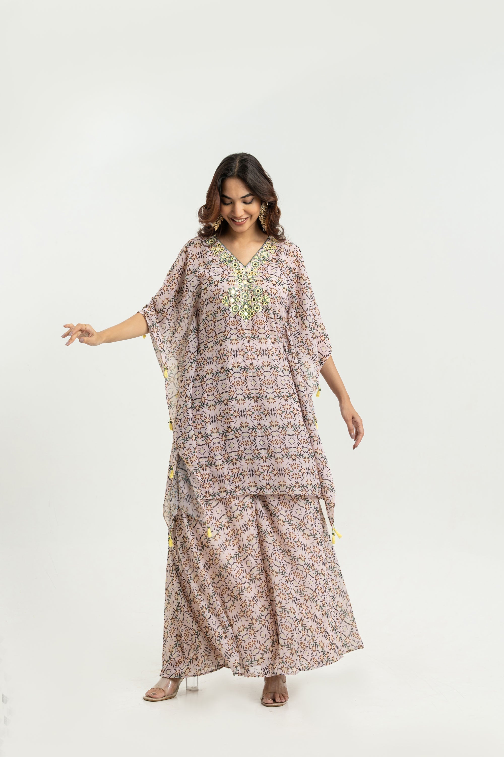 GEOMETRICAL PRINTED KAFTAN SET